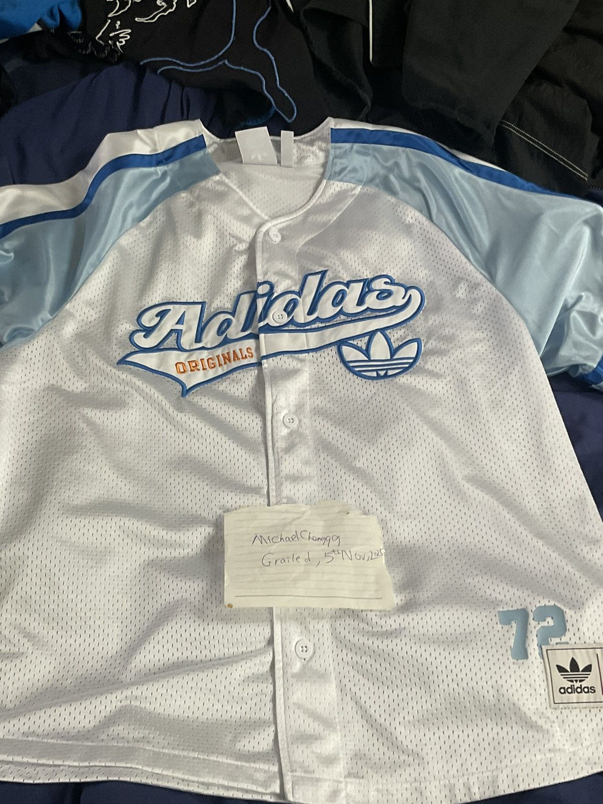 Adidas Adidas satin baseball jersey white Size US XL / EU 56 / 4 - 1 Thumbnail