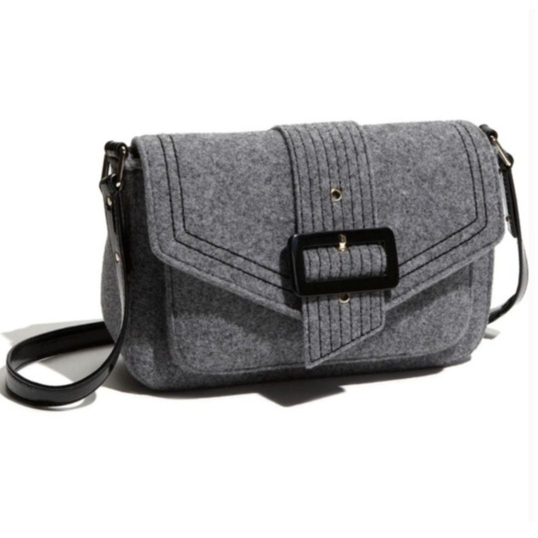 Kate Spade Kate Spade Raleigh Walker Park Wool Crossbody Bag Gray Size ONE SIZE - 1 Thumbnail