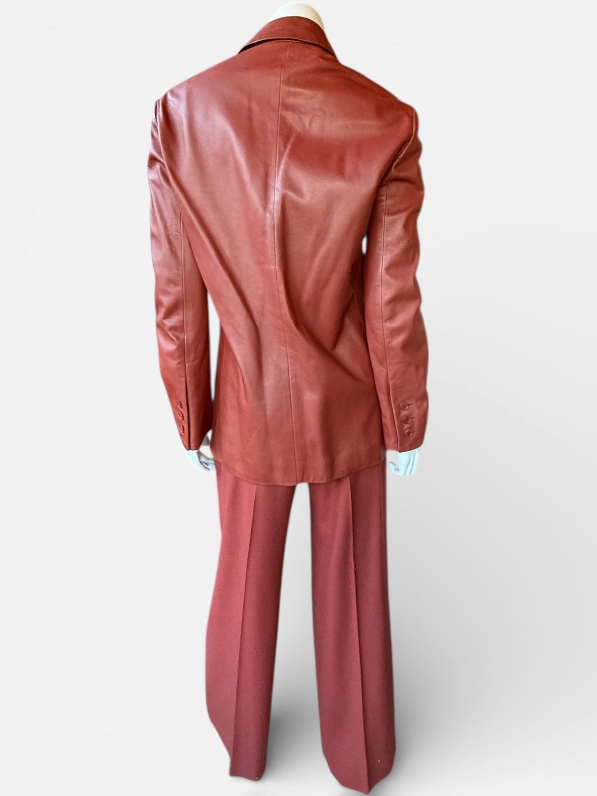 Yves Saint Laurent 70’s YSL Rive Gauche leather jacket + Wool trouser set 38 Size S / US 4 / IT 40 - 7 Thumbnail