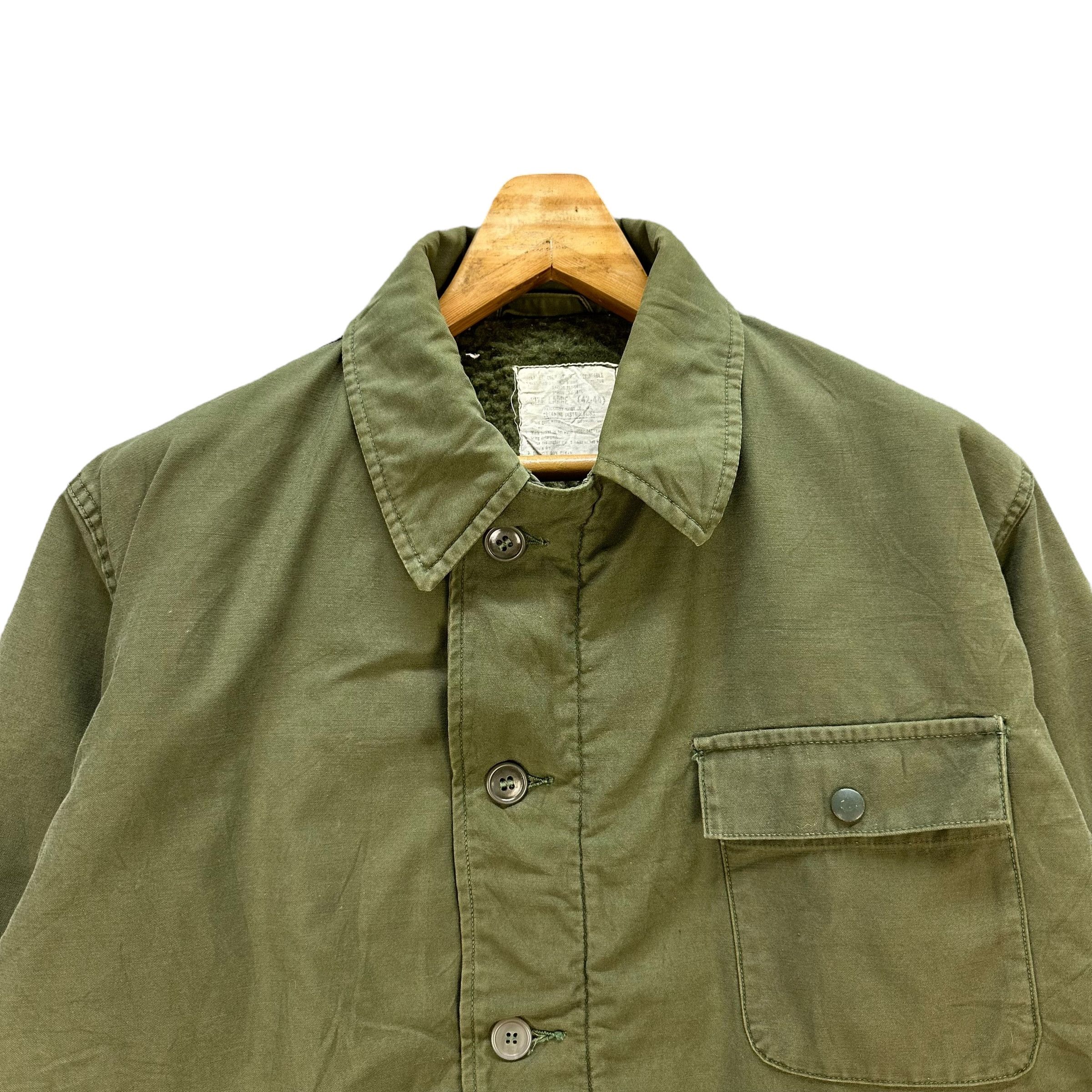 Vintage 1970's USN A-2 Deck Jacket OG-107 Fleece Lined #A74-1795 Size US L / EU 52-54 / 3 - 2 Thumbnail