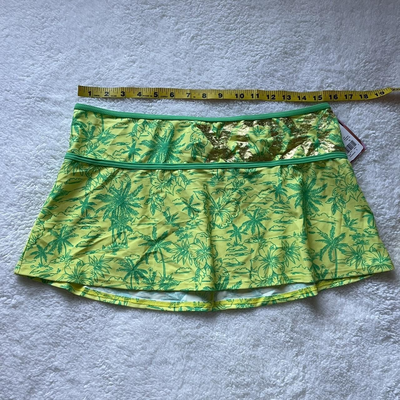 XOXO XOXO Green Mini Swim Skirt Size Large Size 31" - 3 Thumbnail