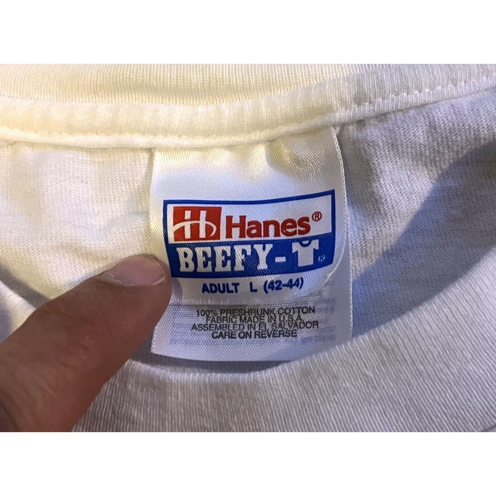Hanes VINTAGE Hanes Camp Weitzel Lake Champlain Wesport New York 1998 Shirt Men’s Large White 90s Logo Size US L / EU 52-54 / 3 - 5 Thumbnail