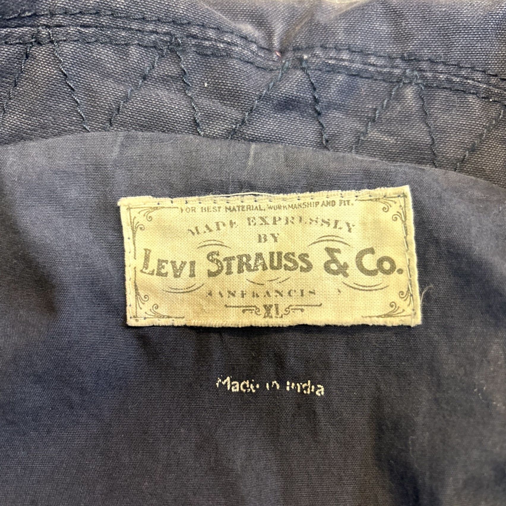 CO Levi Strauss Co Cotton Utility Military Style Field Jacket Men XL Blue Zip Size US XL / EU 56 / 4 - 2 Thumbnail