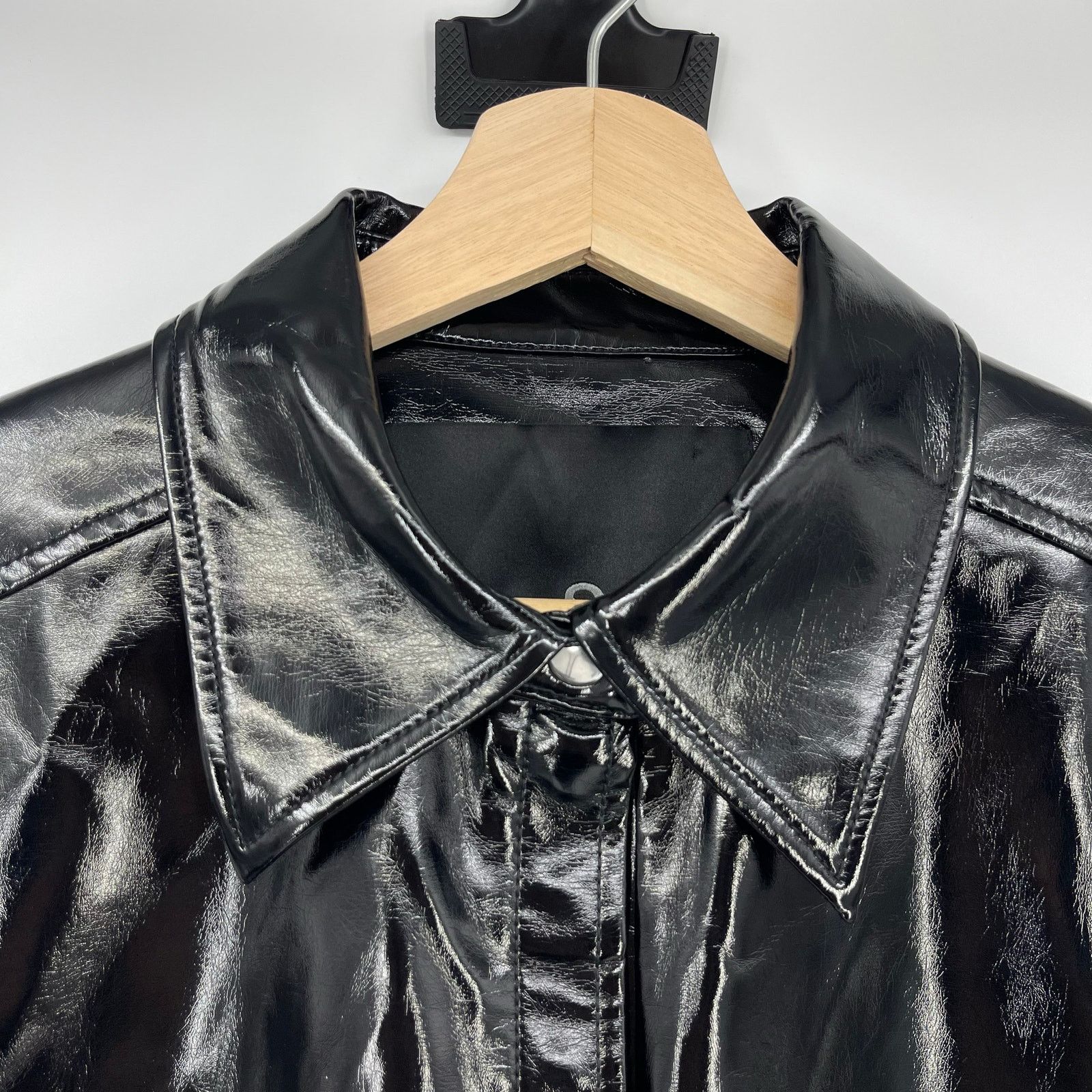 SIR. SIR. | Midnight Crop Black Patent Leather Jacket XS/S Size XS / US 0-2 / IT 36-38 - 8 Thumbnail
