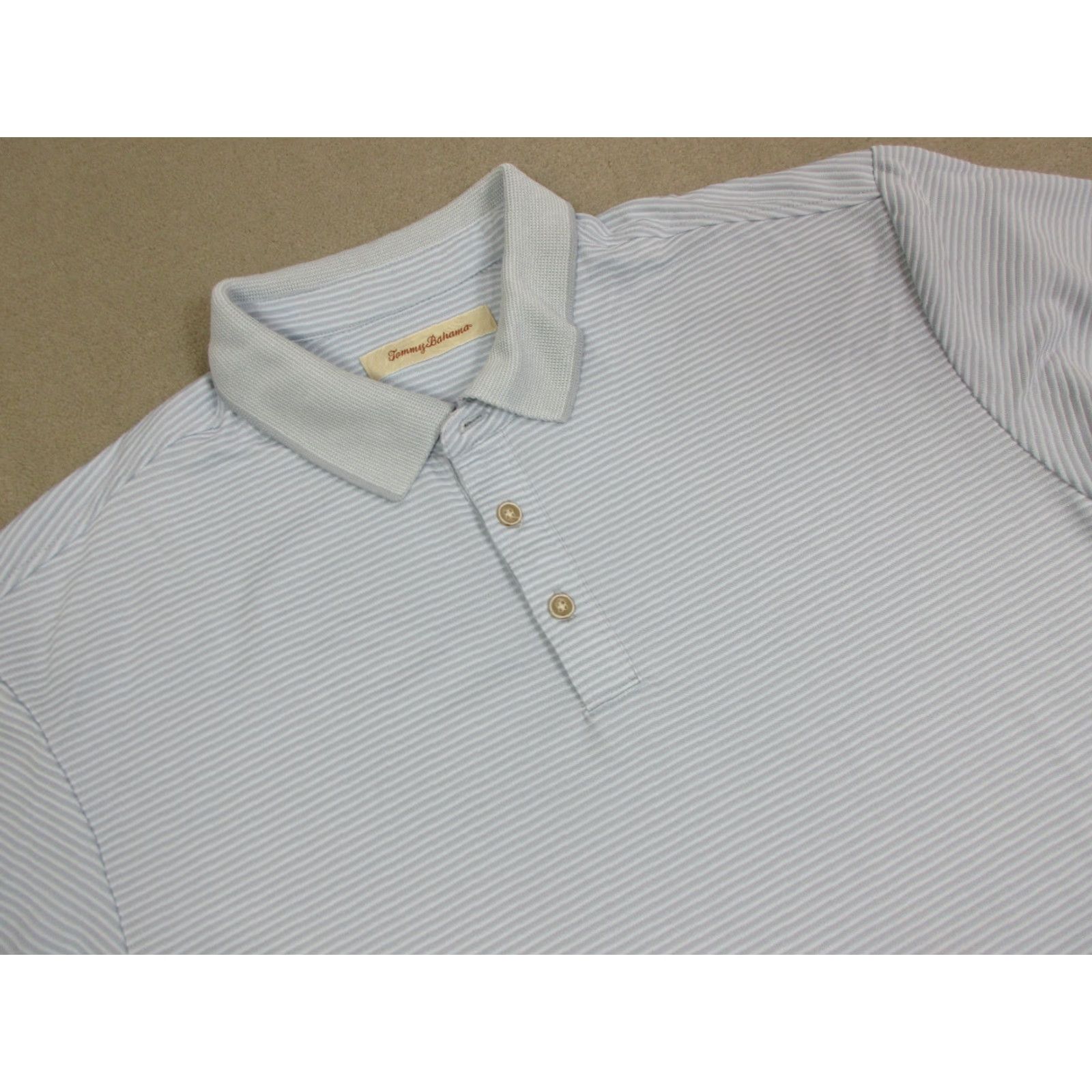 Tommy Bahama Tommy Bahama Polo Shirt Mens XL Blue Short Sleeve Collared Stripe Size US XL / EU 56 / 4 - 2 Thumbnail