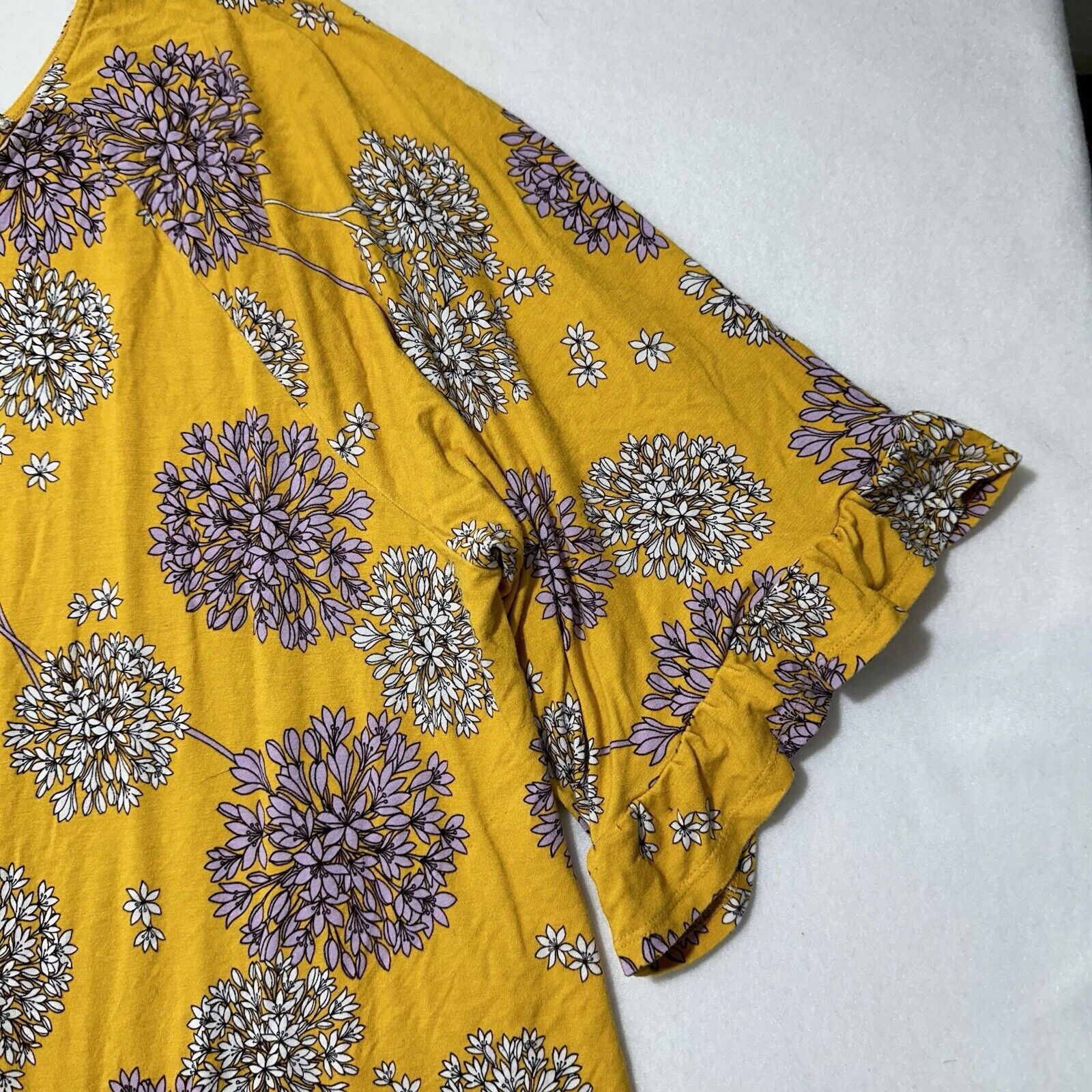 Other a.n.a. Women's Petite PXXL Floral Blouse 3/4 Sleeve Yellow Size XXL / US 16-18 / IT 52-54 - 6 Thumbnail