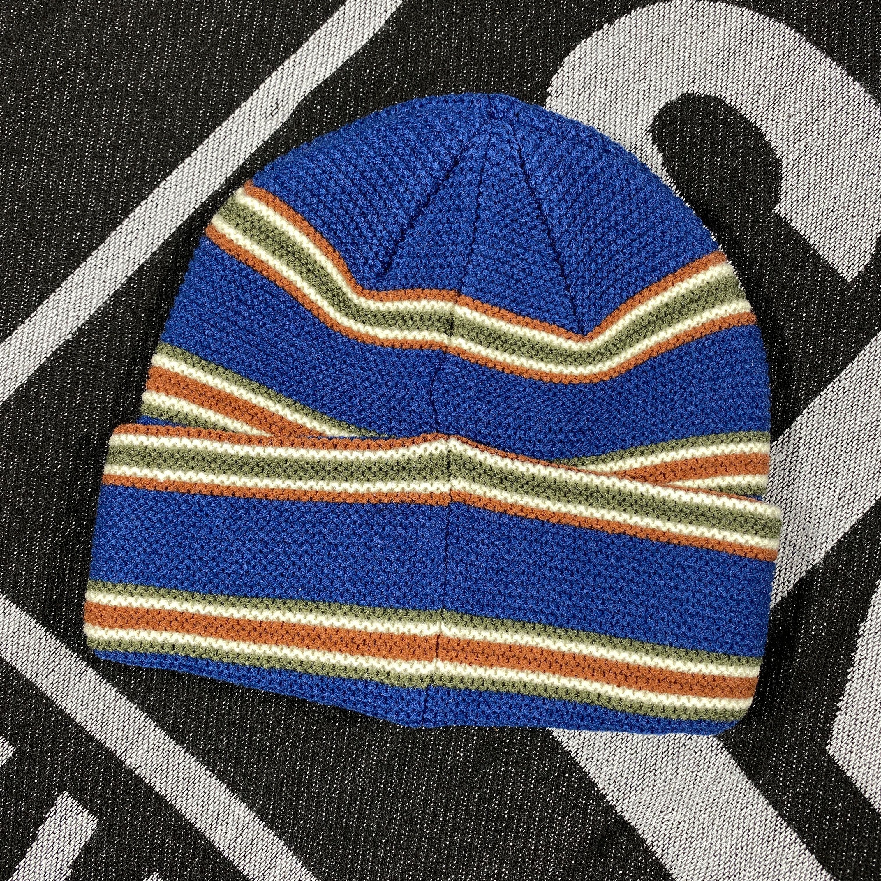 Stussy STUSSY TRIPLE STRIPE BEANIE HAT BLUE Size ONE SIZE - 2 Thumbnail