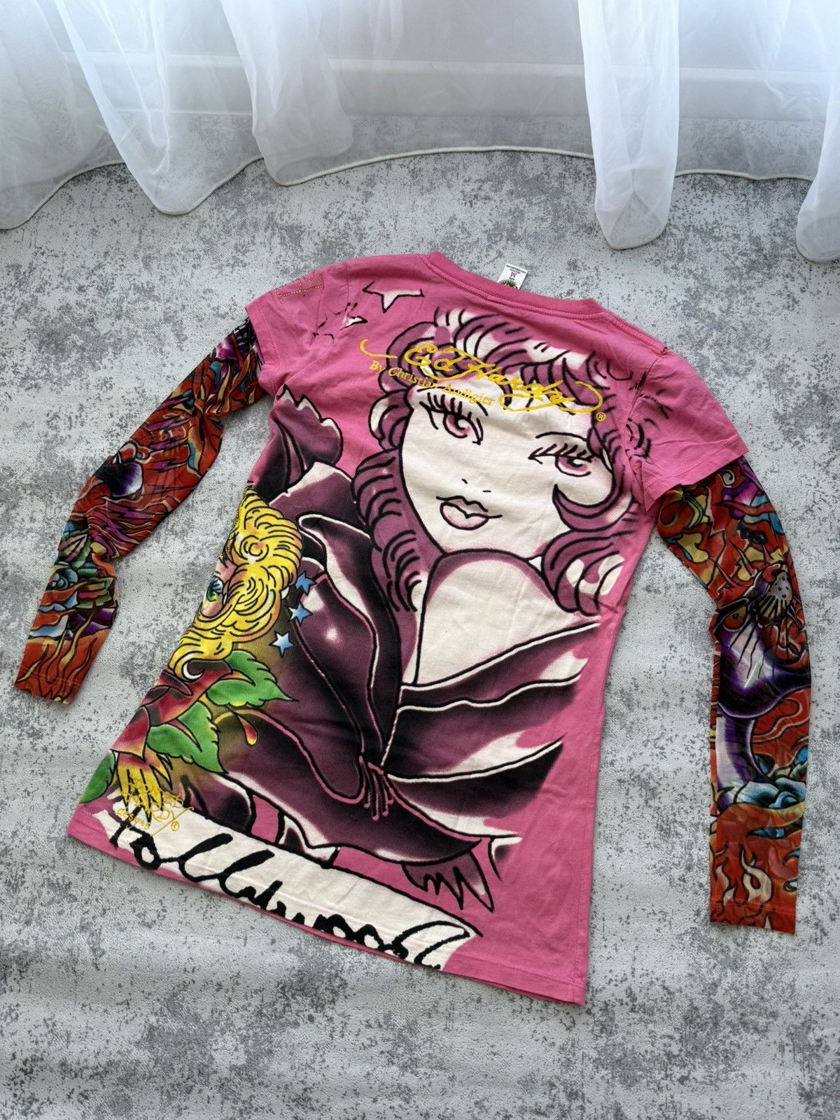 Ed Hardy Crazy Ed Hardy Y2K Overprint Long Sleeve Made in USA Size M / US 6-8 / IT 42-44 - 4 Thumbnail