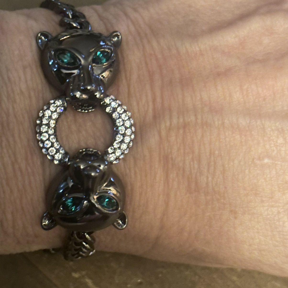 Other Gunmetal silver double panther head chain bracelet Size ONE SIZE - 3 Thumbnail