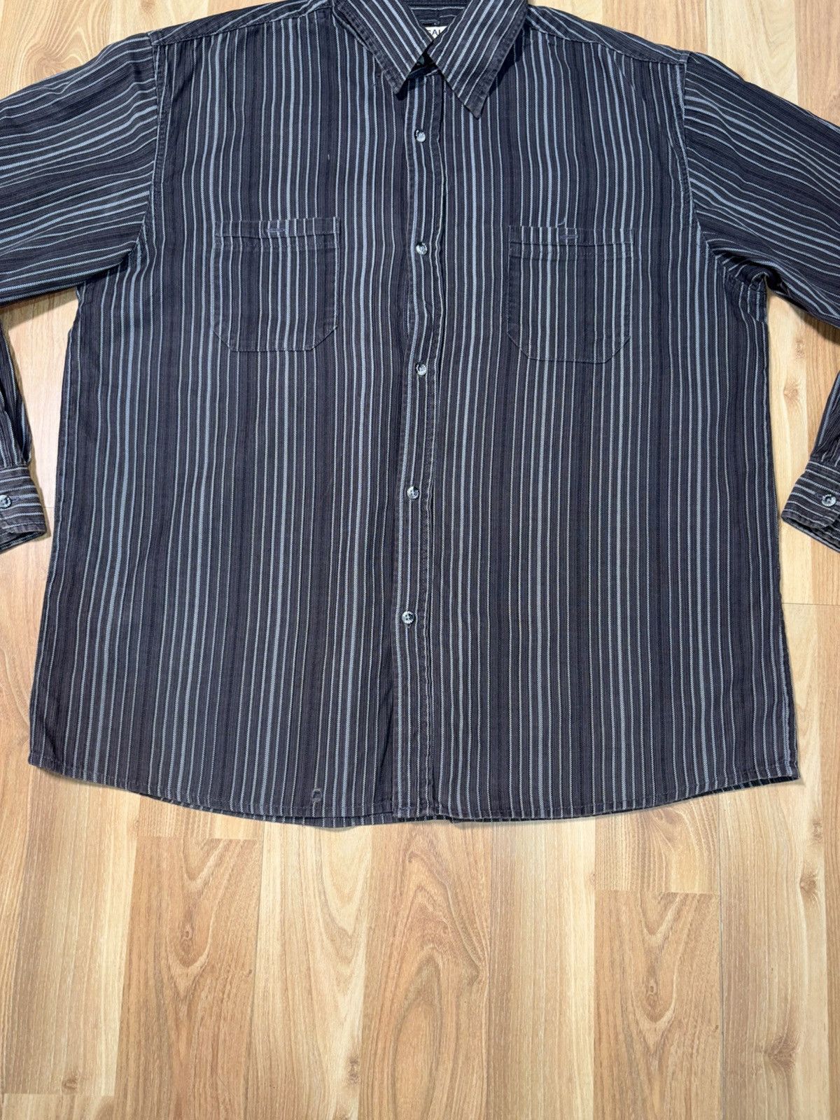 Kansai Yamamoto Vtg Kansai Yamamoto Kansai Jeans Striped Corduroy Work Shirt Size US XXL / EU 58 / 5 - 4 Thumbnail