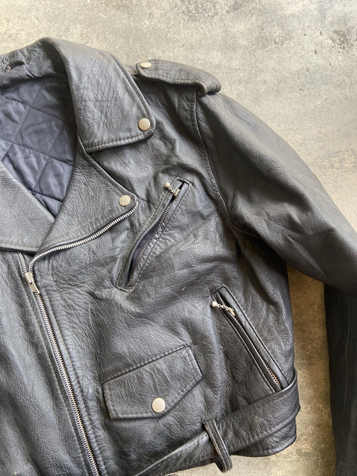 Vintage MARLON BRANDO VTG DOUBLE COLAR GENUINE LEARHER JACKET Size US M / EU 48-50 / 2 - 6 Thumbnail