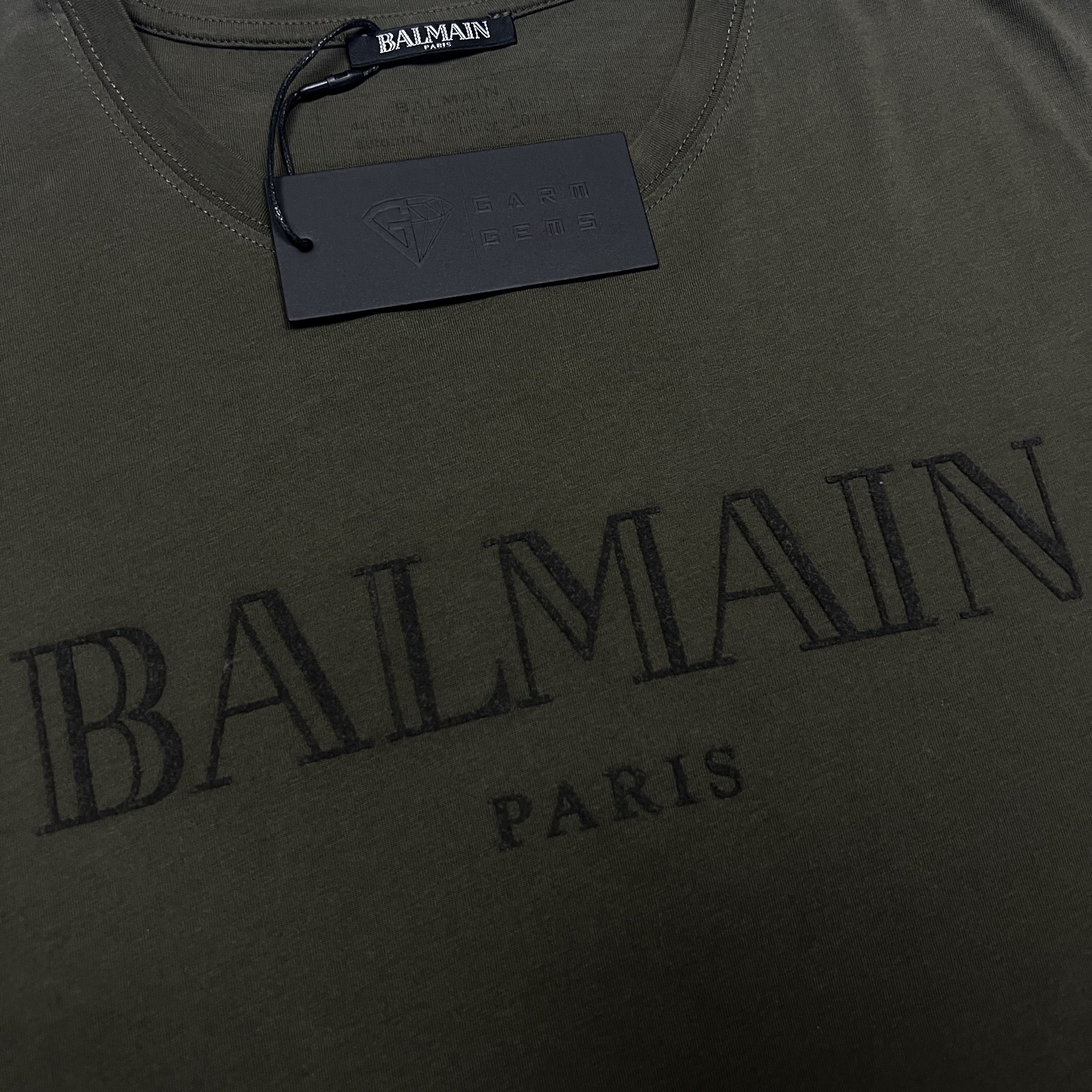 Balmain Balmain Flocked Logo T-Shirt Size US L / EU 52-54 / 3 - 3 Thumbnail