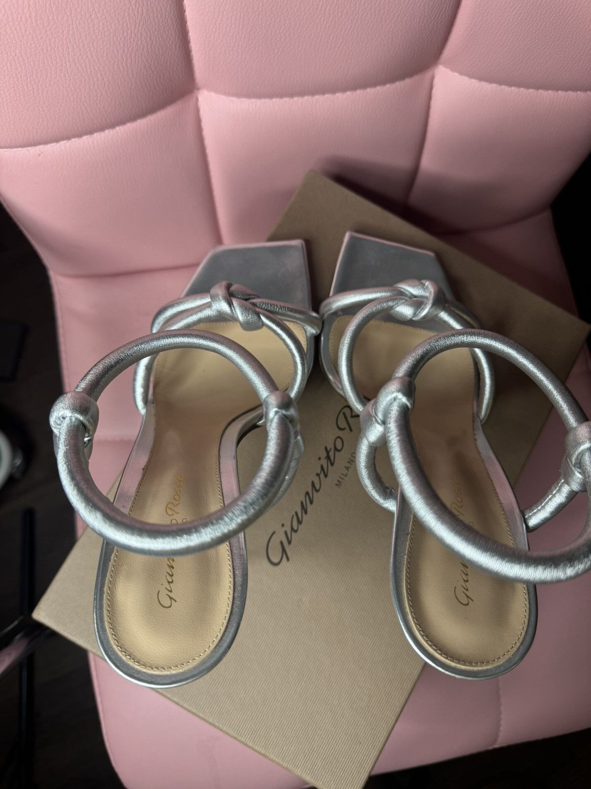 Gianvito Rossi Juno 110mm Metallic Sandals Size US 11 / IT 41 - 5 Thumbnail