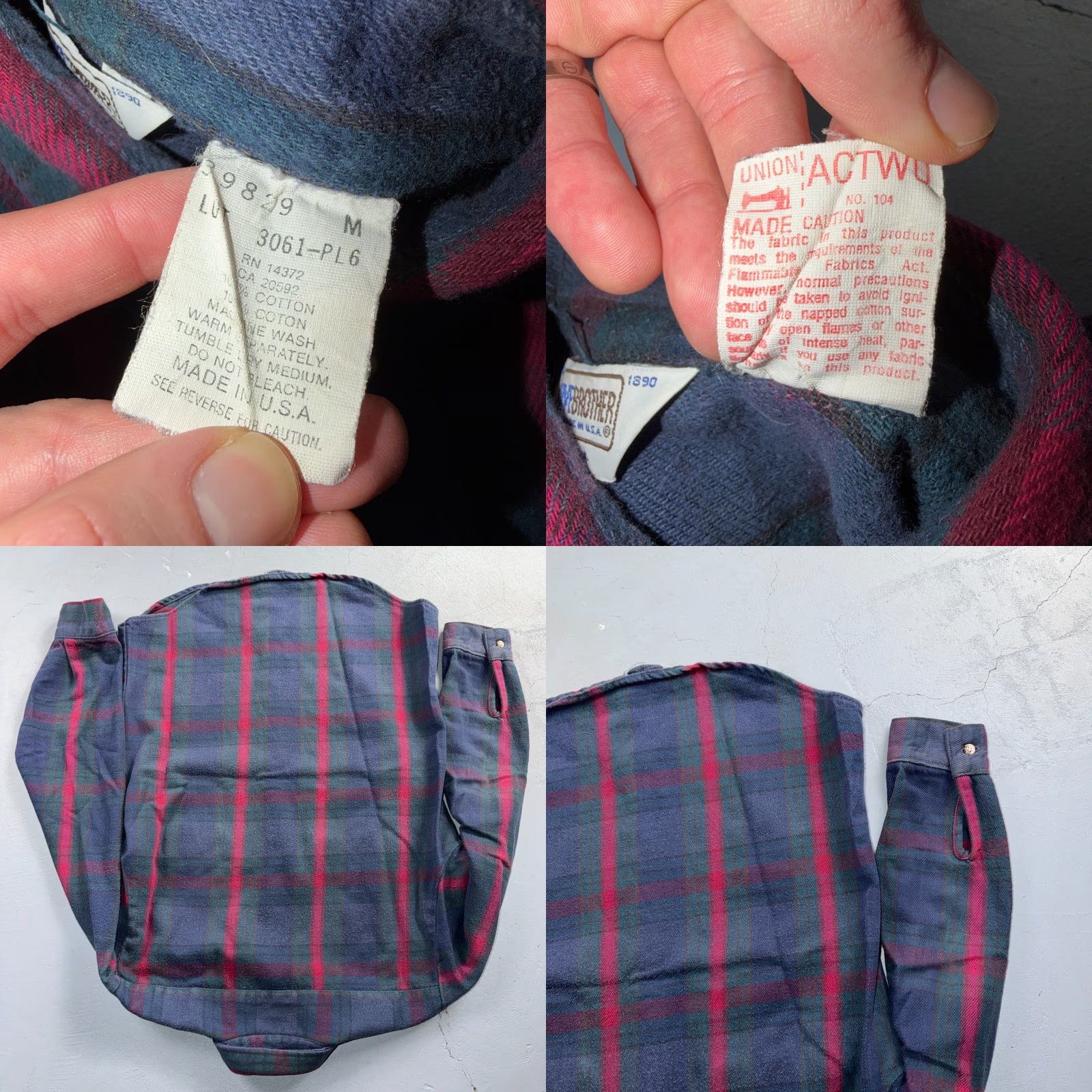 Vintage VINTAGE Five Brother Shirt Mens M Shadow Plaid Flannel USA Red Green 1980s 80s Button-Up Size US M / EU 48-50 / 2 - 8 Thumbnail