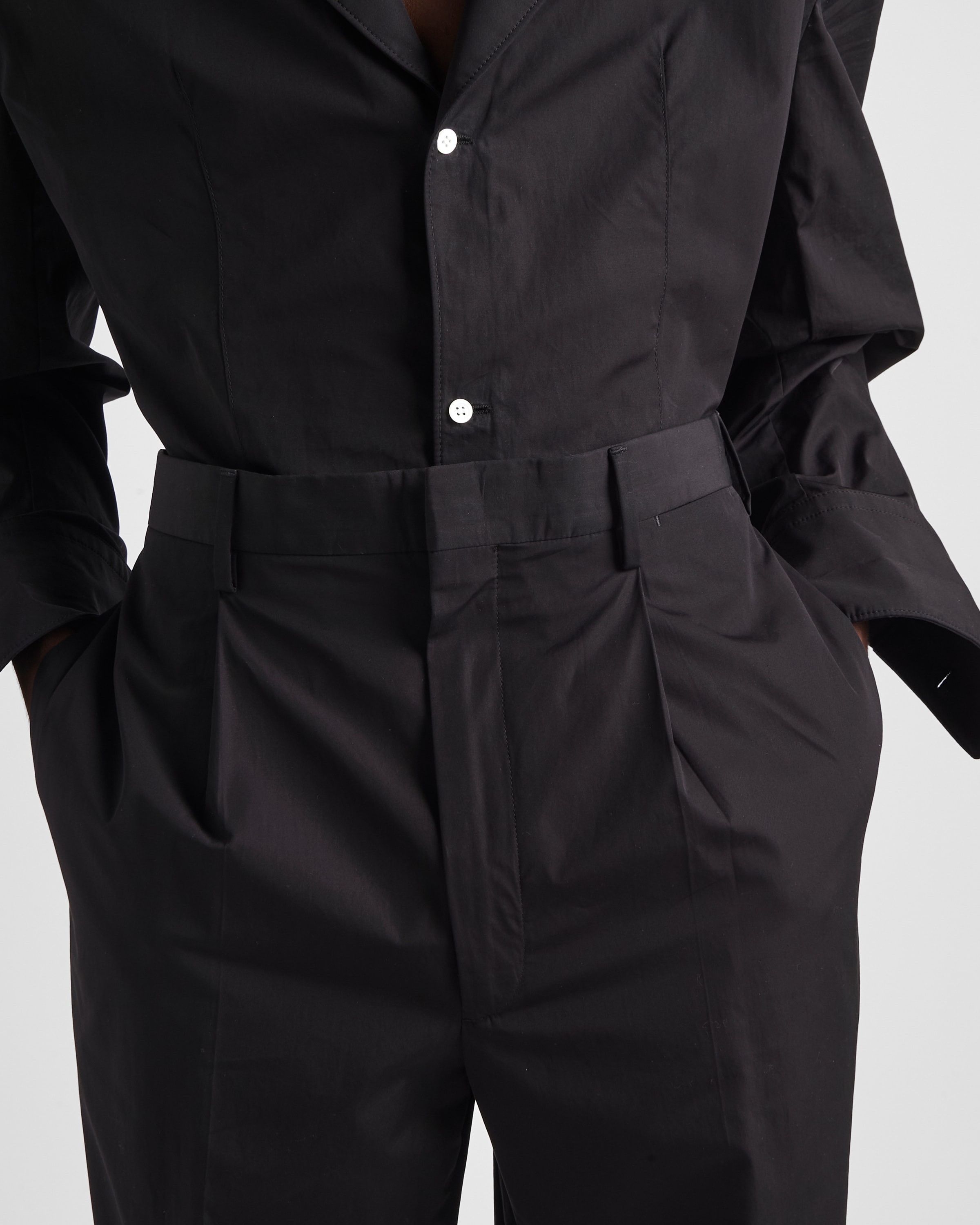 Prada o1bcso1str1025 Popeline Cotton Pants in Black Size US 36 / EU 52 - 4 Thumbnail