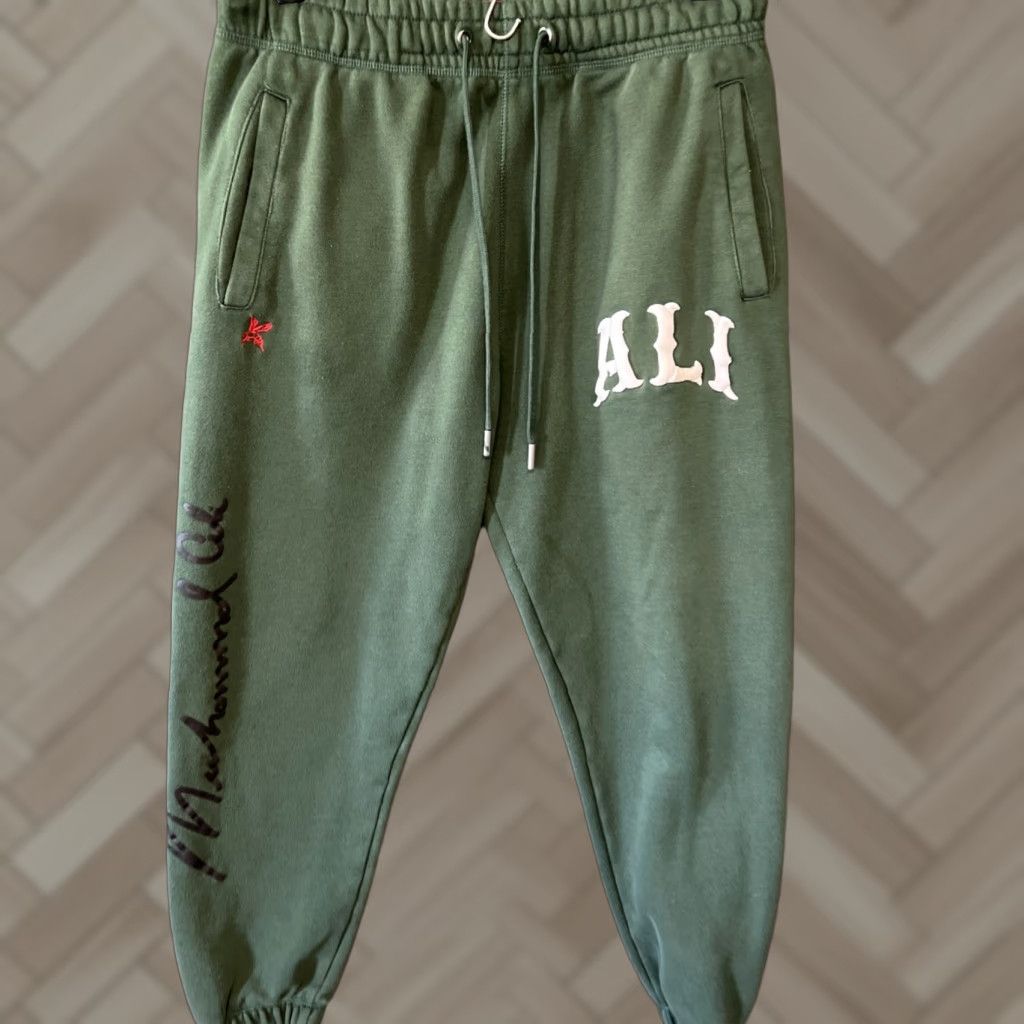 Palace Shoe Palace Muhammad Ali Jogger Sweatpants Mens L Green Fleece Pants Size US 33 - 1 Thumbnail