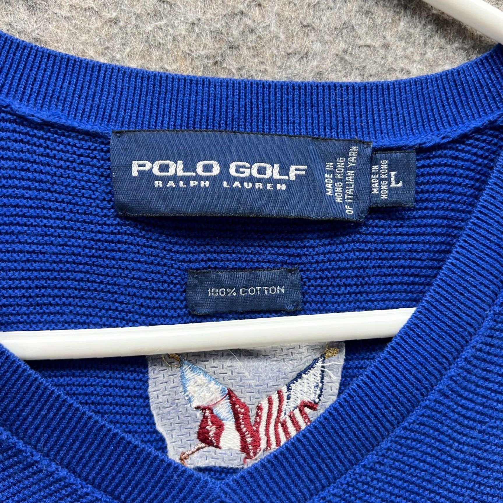 Polo Ralph Lauren VINTAGE Polo Ralph Lauren Vest Sweater Mens Large Royal Blue Knit Pony Patch Logo Golf Size US L / EU 52-54 / 3 - 4 Thumbnail