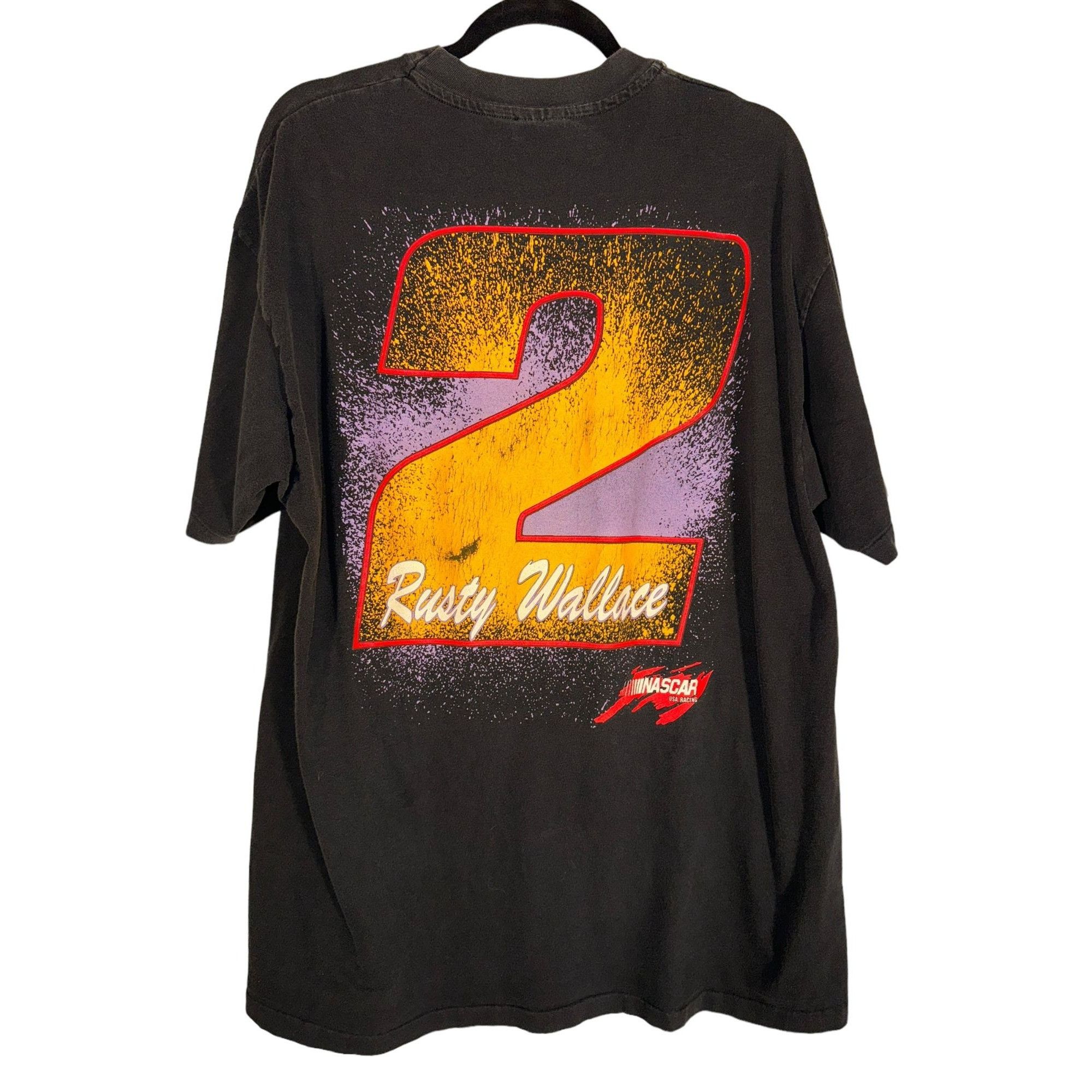 NASCAR × Vintage Vintage Rusty Wallace Shirt NASCAR Graphic Tee 1990s Size US XL / EU 56 / 4 - 4 Thumbnail