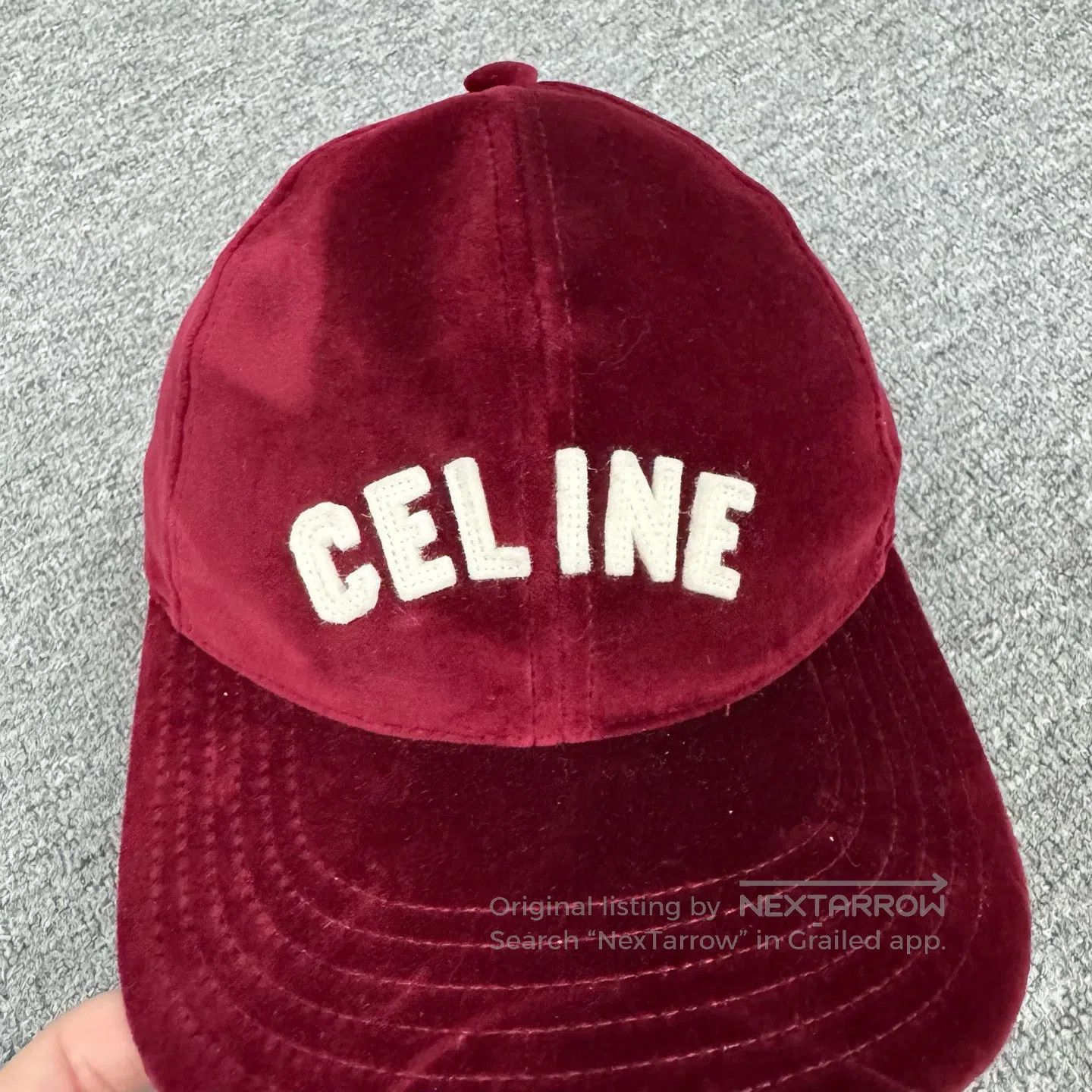 Celine CELINE Velvet letter embroidered baseball cap| Size ONE SIZE - 3 Thumbnail