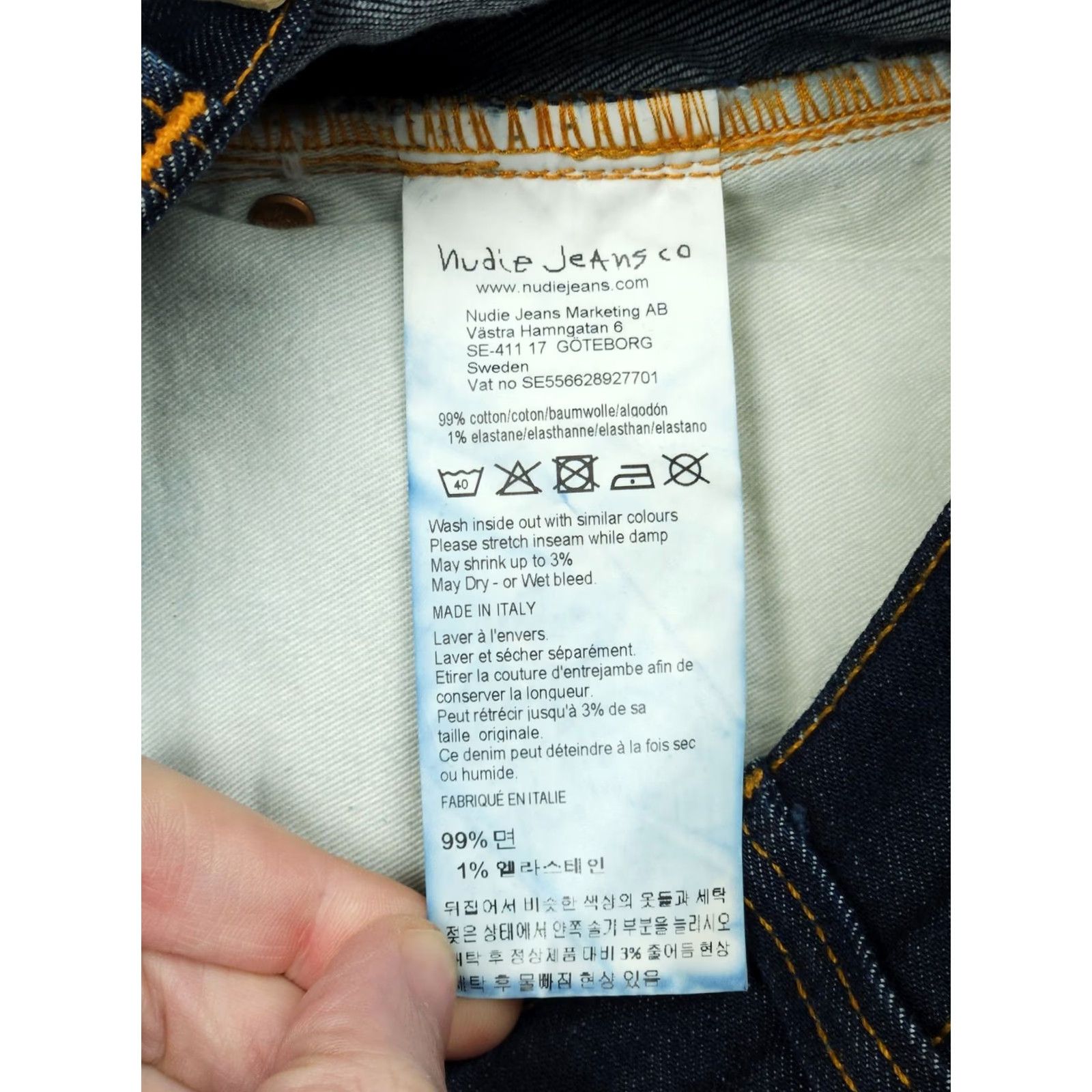 Nudie Jeans Nudie Jeans Lean Dean Slim Skinny Jeans 30 x 28 Dark Wash Stretch Regular Men Blue 29x26 EUC Size US 29 - 7 Thumbnail