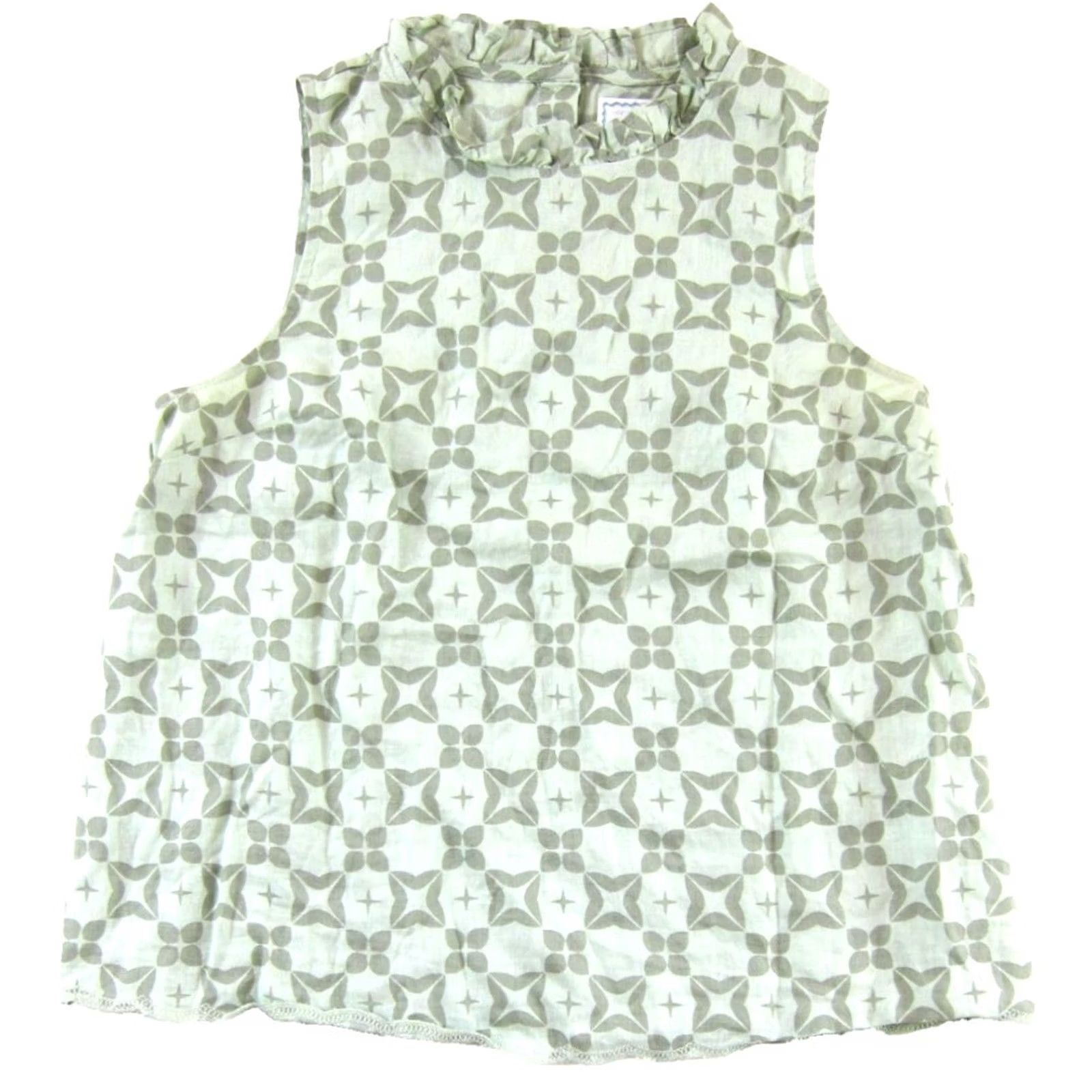 Vintage Society Social Crown & Ivy 100% Linen Green Wide-Leg Pant 8 Sleeveless Blouse M Set Size M / US 6-8 / IT 42-44 - 6 Thumbnail