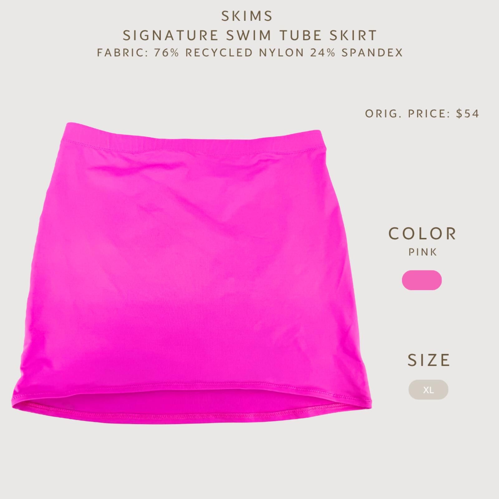 Swims SKIMS Signature Swim Tube Skirt Pink XL Size 40" / US 18 - 2 Thumbnail