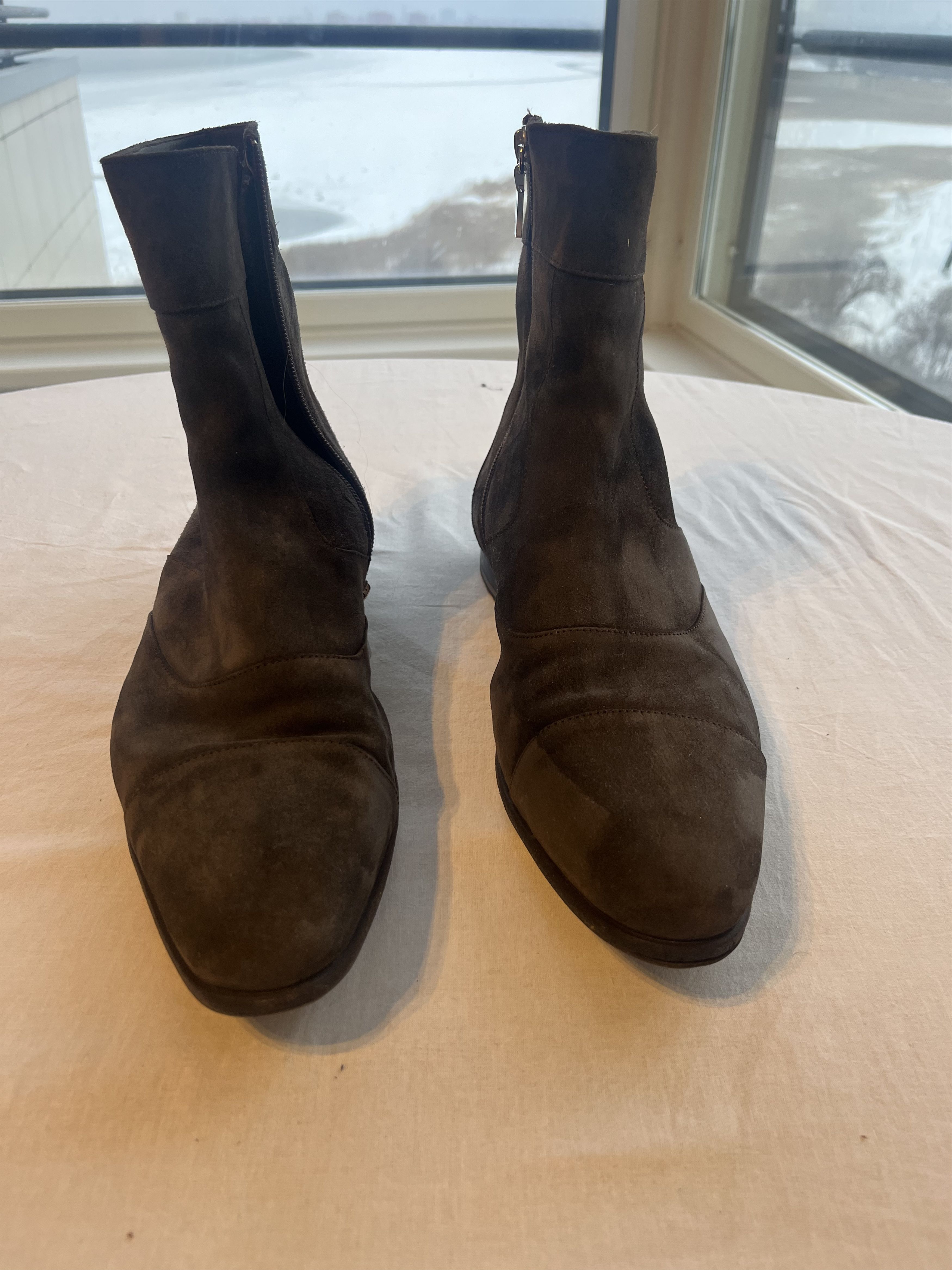 Santoni Santoni fur suede boots Size US 12 / EU 45 - 1 Thumbnail