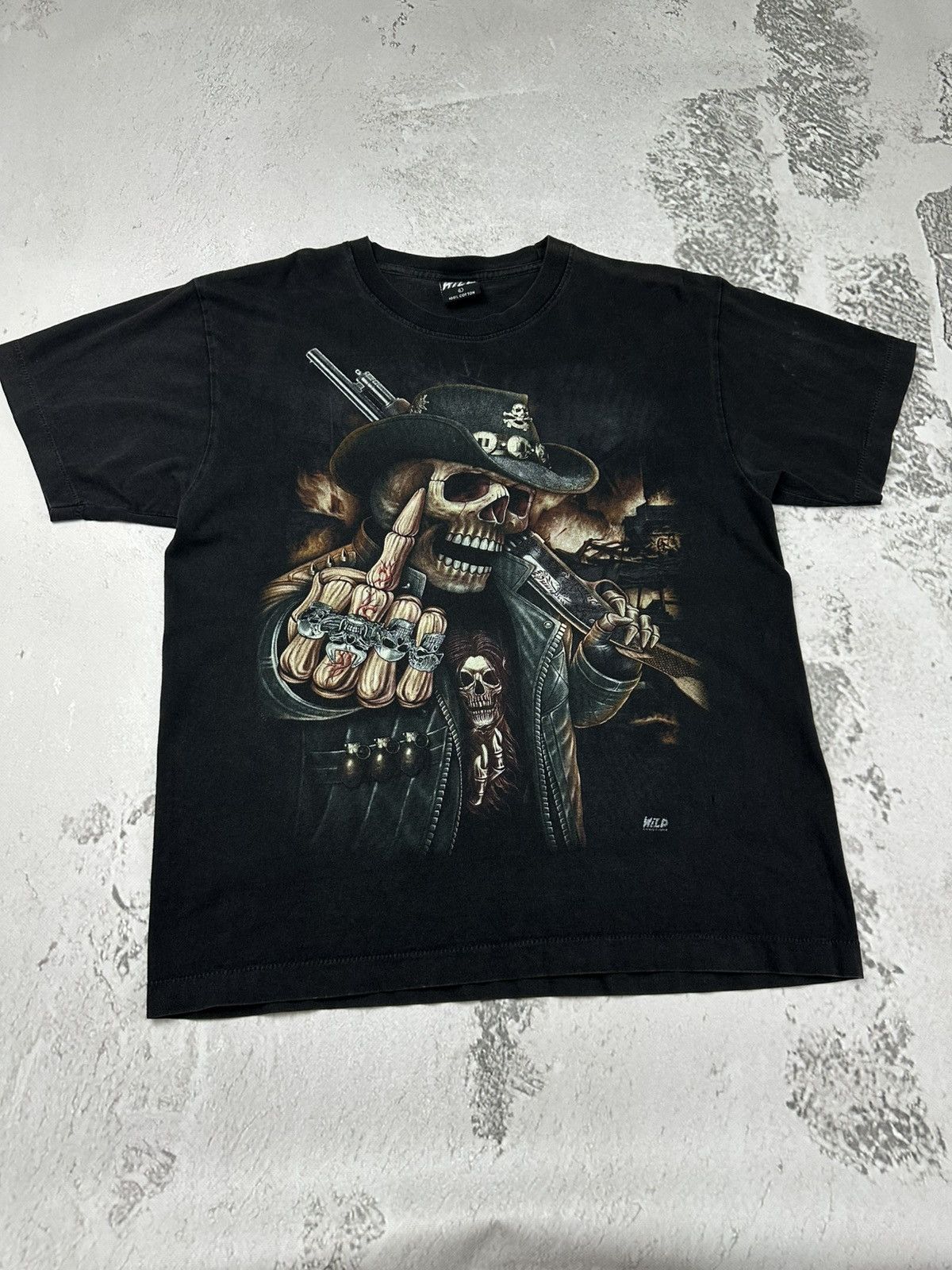 Other WILD Vintage Biker Skeleton Rock T Shirt Flame Size US L / EU 52-54 / 3 - 1 Thumbnail