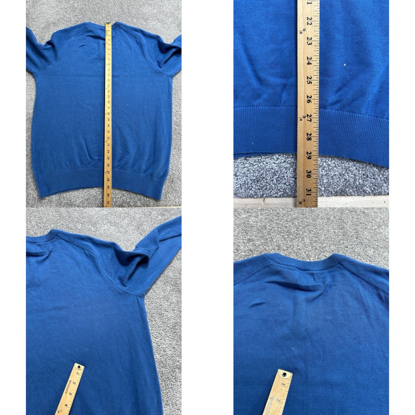 Vintage LL Bean Sweater Mens XL Blue Pima Cotton Raglan Sleeve V Neck Tight Knit Size US XL / EU 56 / 4 - 8 Thumbnail
