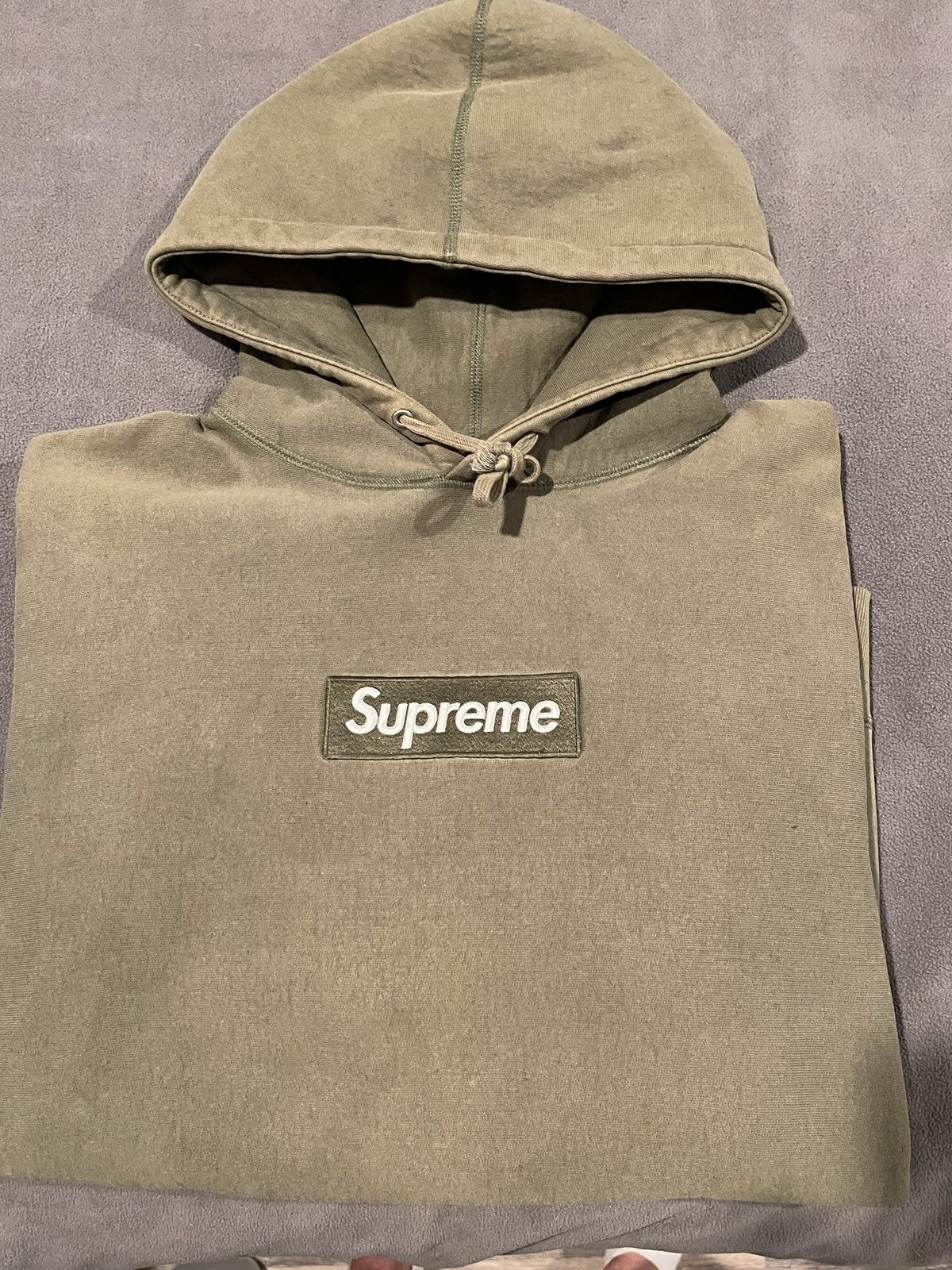 Supreme Supreme Olive Box Logo hoodie Size US XL / EU 56 / 4 - 12 Thumbnail