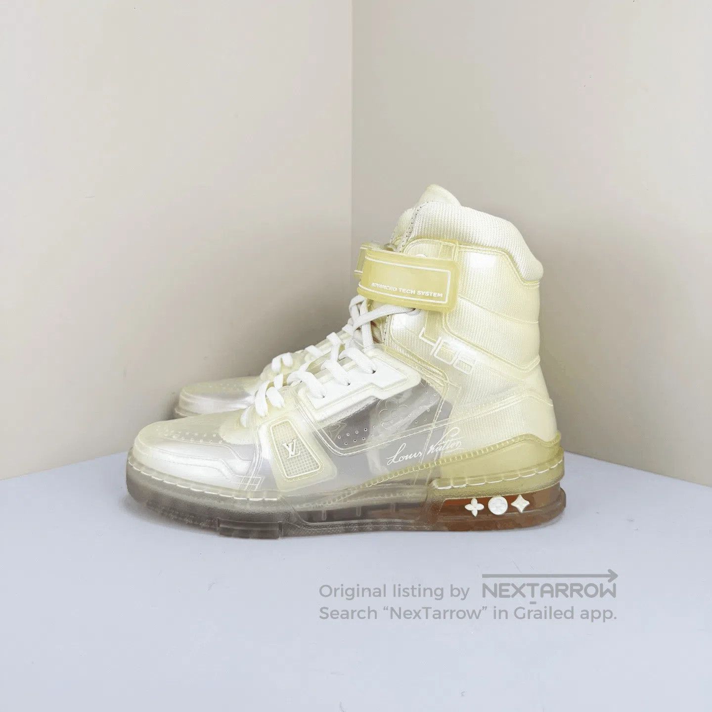 Louis Vuitton Louis Vuitton Transparent High-Top Trainer Sneakers. Size US 5 / EU 37 - 1 Thumbnail