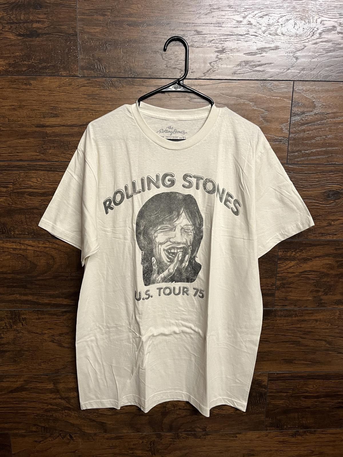Rolling Stones T-shirt Mick Jagger Drawing 1975 Tour XL - Main Image