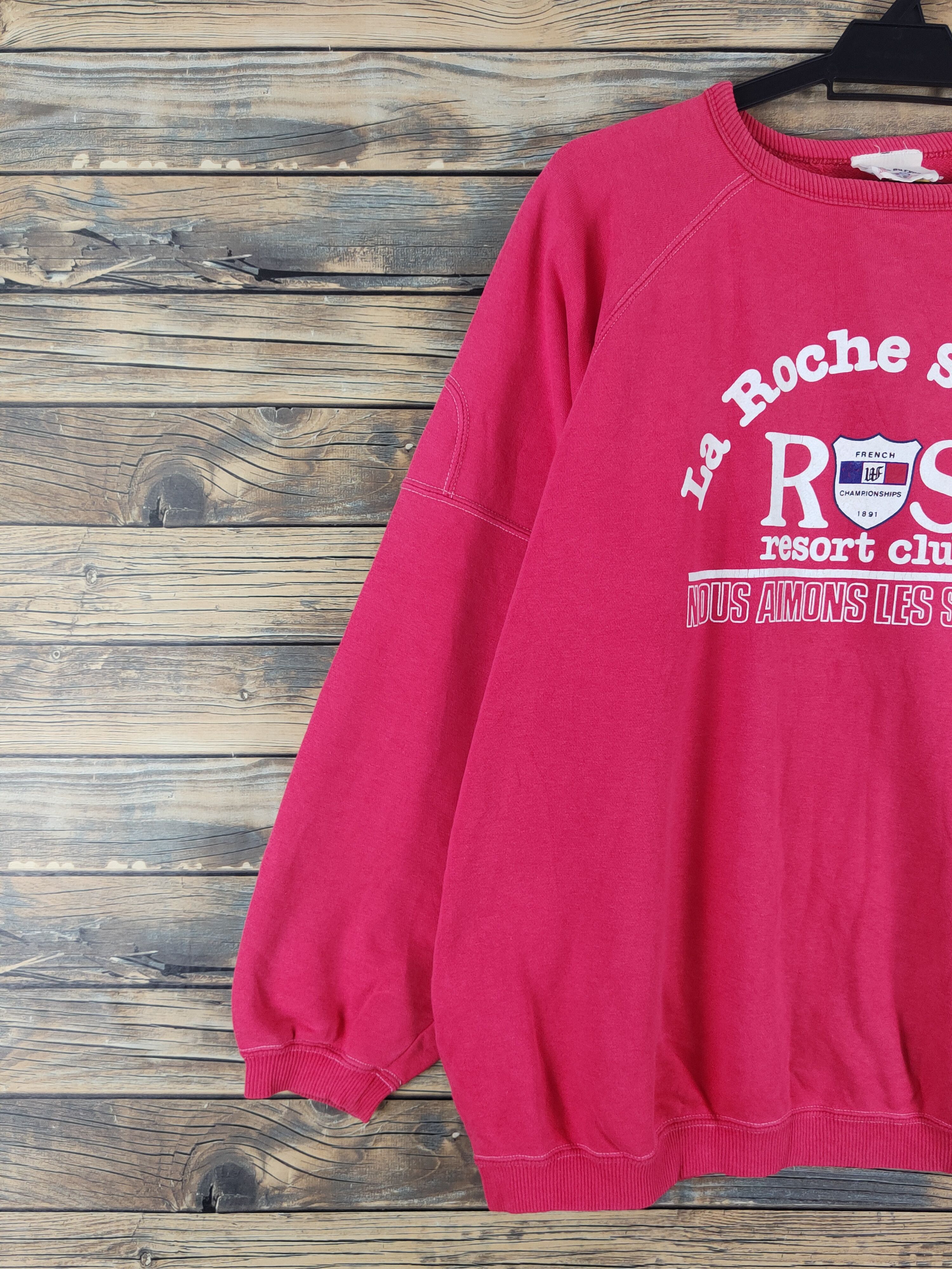 Japanese Brand La Roche Surgon vintage Red Sweatshirts #W1460 Size US XL / EU 56 / 4 - 4 Thumbnail