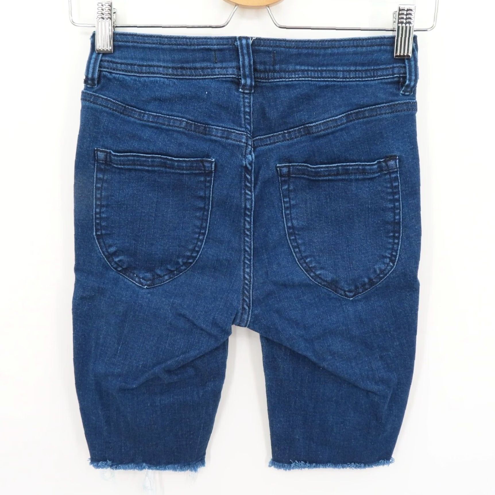Free People Free People Womens 25 So Chic Denim Bermuda Shorts 5-Pocket Blue Pockets Denim Regular Adult Blue Jeans, 25, So Chic, Womens Size 42" / US 20 - 4 Thumbnail