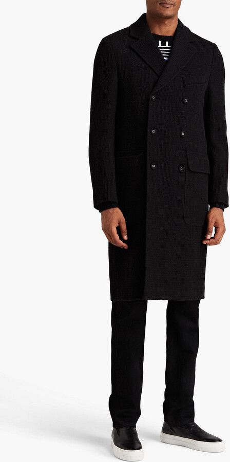 Officine Generale o1mle1025 Andre Double Breasted Coat in Black Size US L / EU 52-54 / 3 - 2 Thumbnail