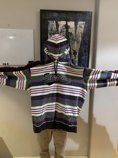 Supreme Striped Hoodie Grailed