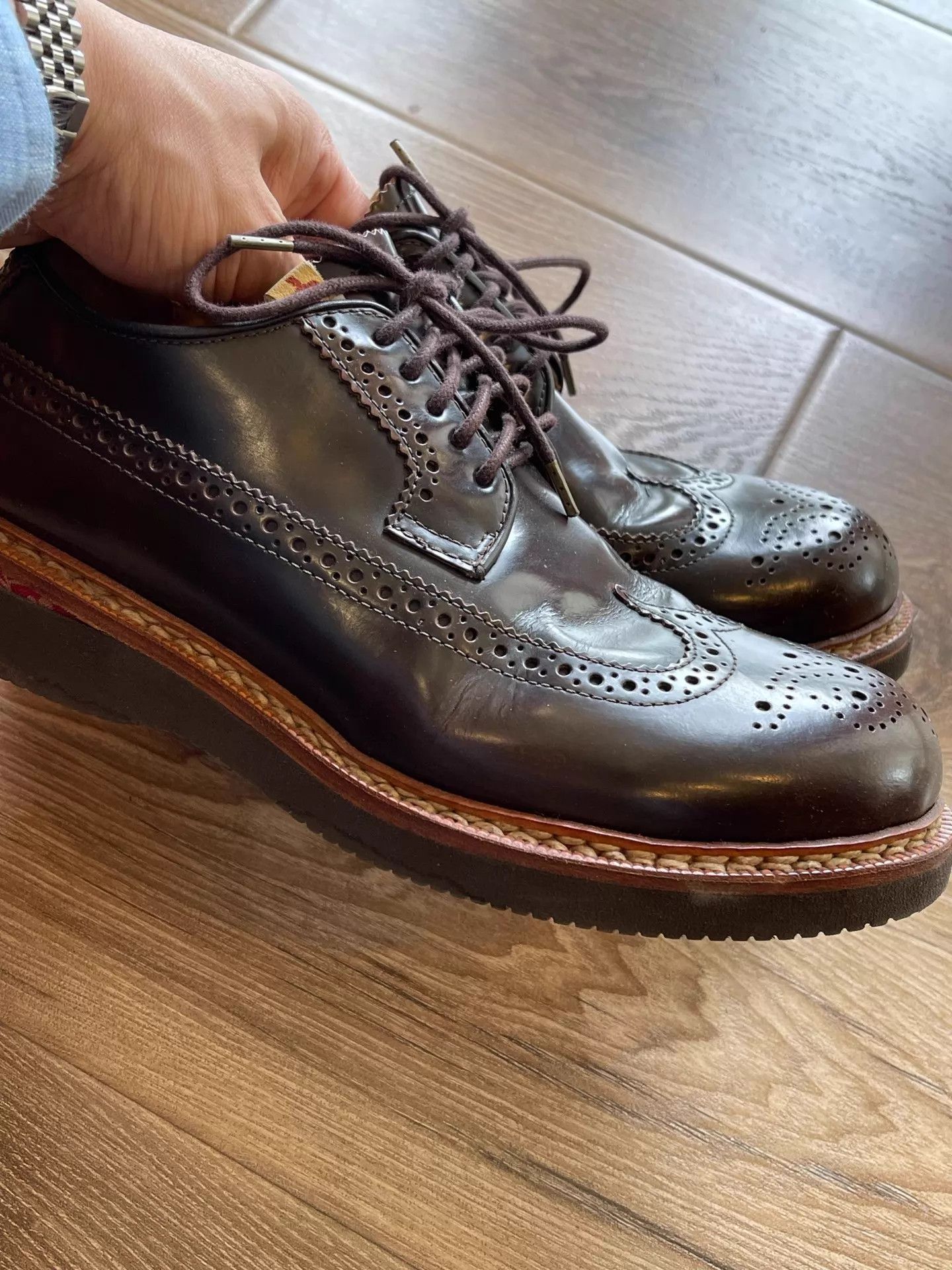 Visvim visvim patraician-wtfolk Cowhide Carved V-Sole Brown 9 Size US 9 / EU 42 - 1 Thumbnail