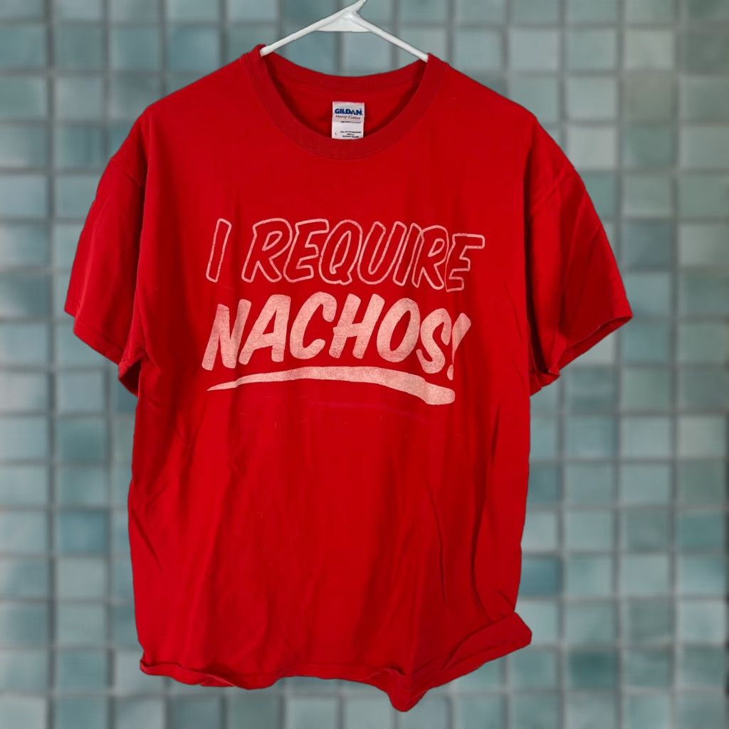 Gildan Gildan Mens I Require Nacho Heavy Cotton Short Sleeve Red Graphic T Shirt Size L Size US L / EU 52-54 / 3 - 1 Thumbnail