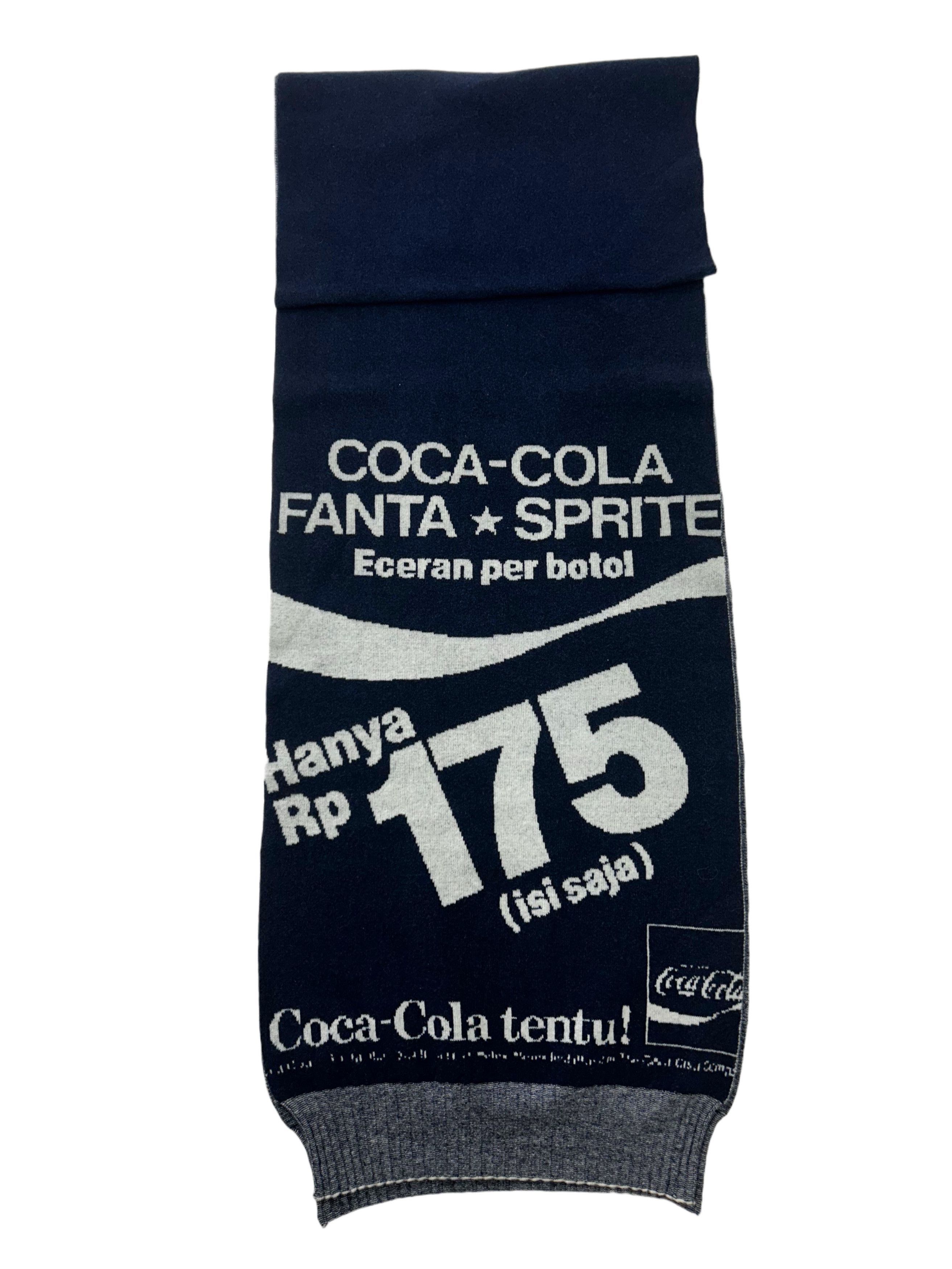 Dolce & Gabbana D&G Blue Wool Scarf With Coca Cola / Fanta Motif Size ONE SIZE - 2 Thumbnail