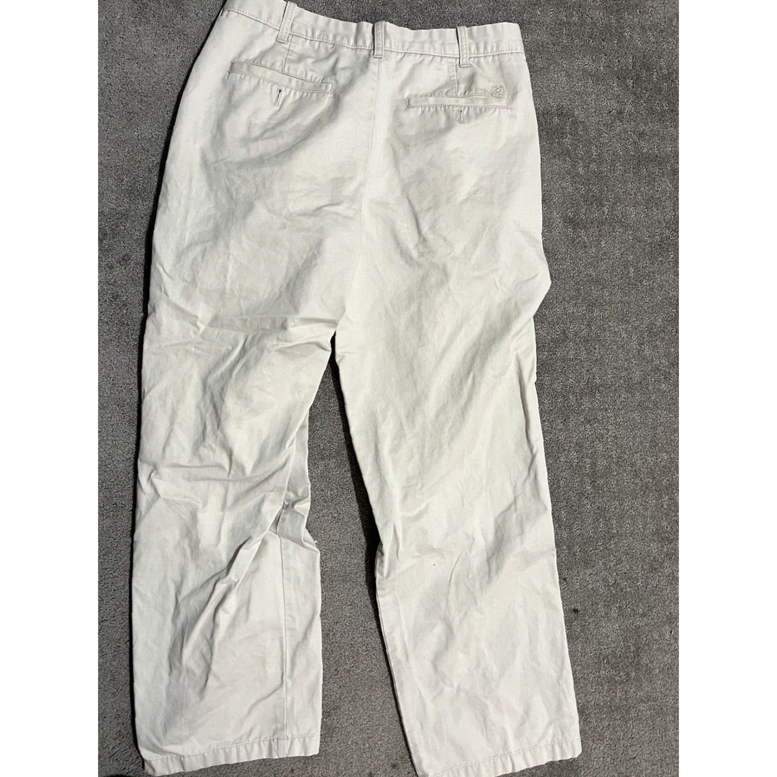 Izod IZOD Saltwater Mens Pants Chino 34 Reg Beige Canvas 90s Preppy Straight Leg Pockets Zipper Button Slim Comfort Size US 34 / EU 50 - 3 Thumbnail