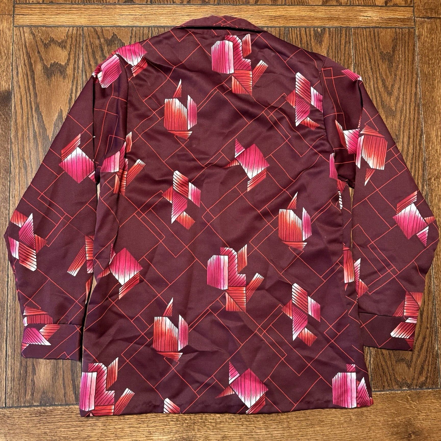 Vintage VINTAGE Paul Howard Disco Shirt Mens Large Long Sleeve Button Up Red Polyester Size US L / EU 52-54 / 3 - 7 Thumbnail