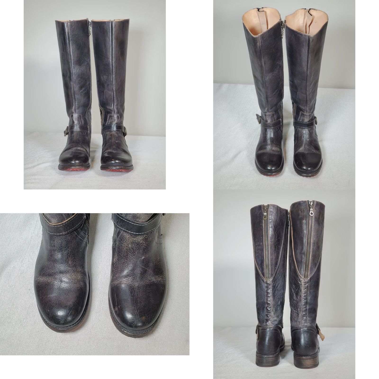 Bed Stu Bed Stu Glaye Tall Boots Black Rustic Extendable Calf Full Zip Women's US 8.5 Boots Size US 9 / IT 39 - 8 Thumbnail