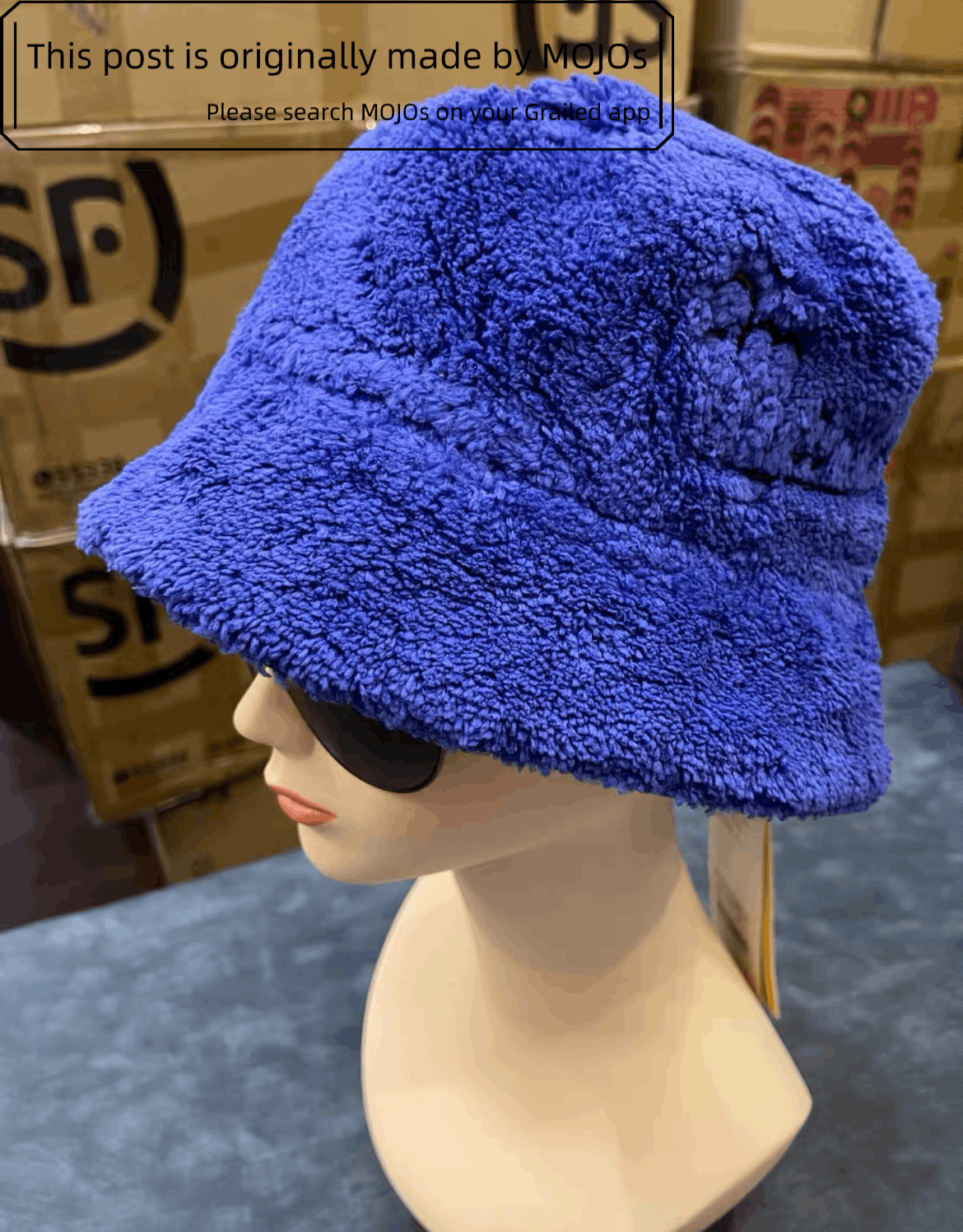 Sz L Marni Flece Logo Stitches Bucket Hat