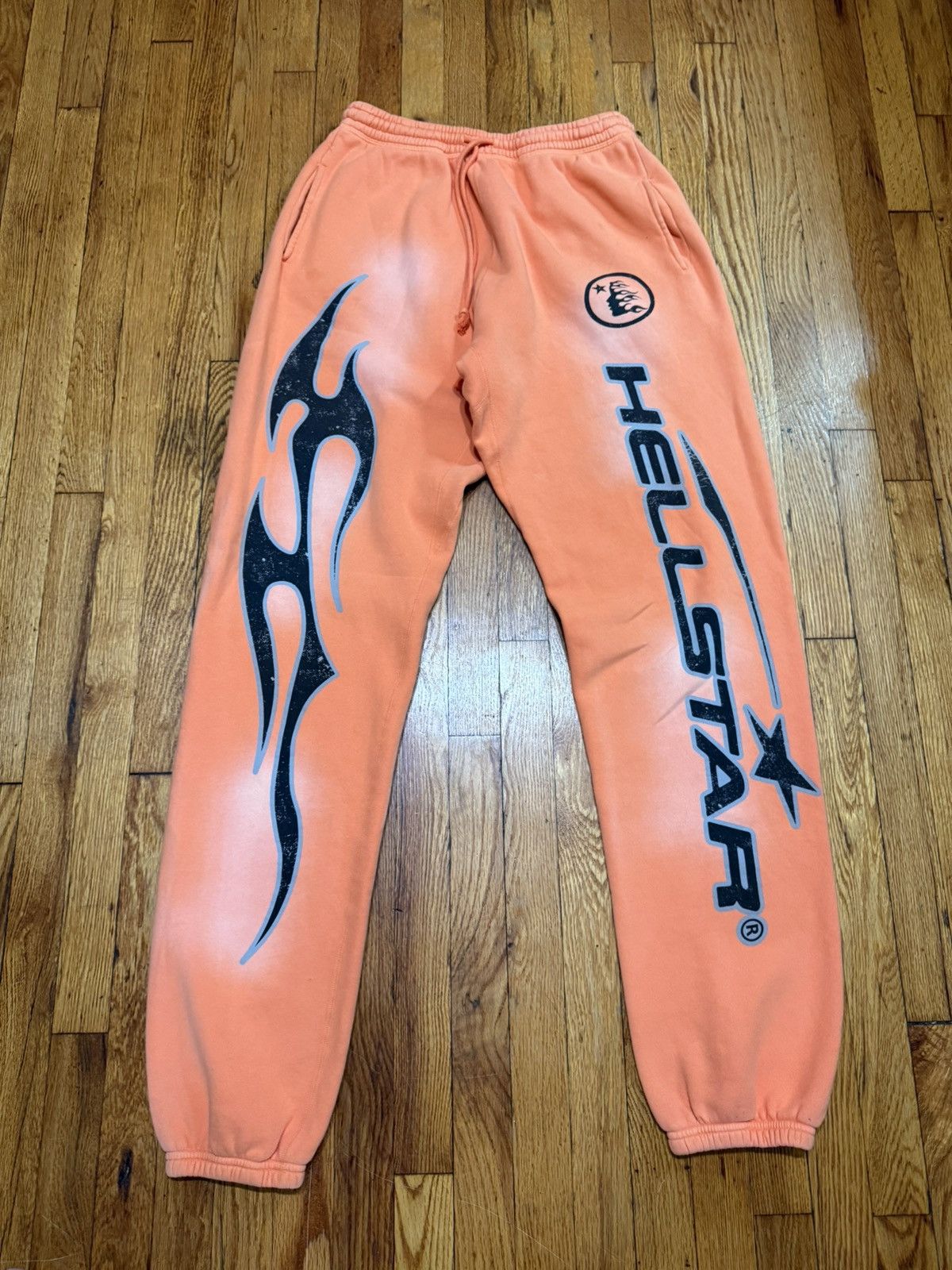 HELLSTAR Hellstar Fire Orange Flare Sweatpants Size XL Size US 36 / EU 52 - 1 Thumbnail