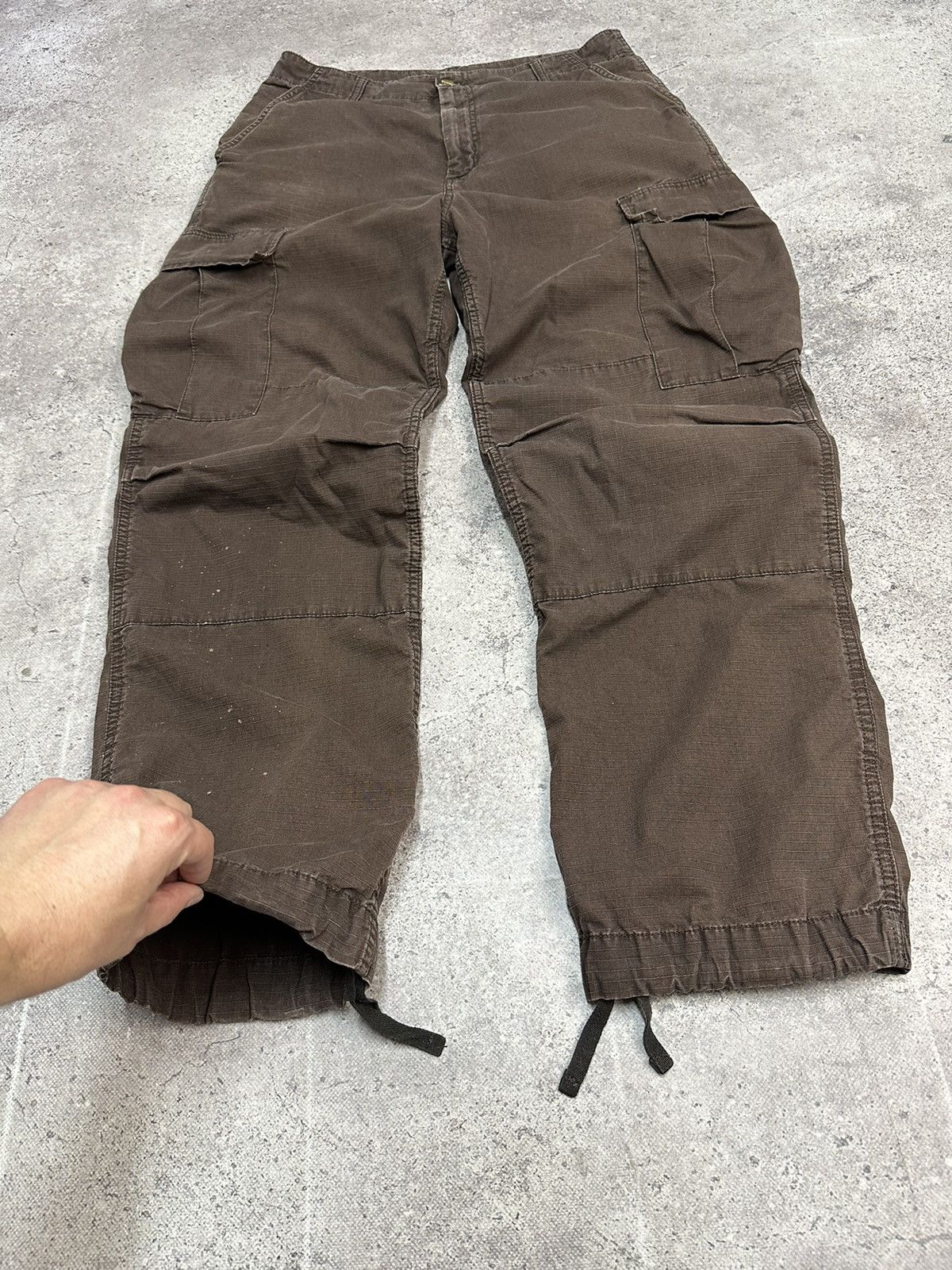 Carhartt Vintage Carhartt Cargo Distressed Pants Faded Brown Y2K Size US 32 / EU 48 - 3 Thumbnail