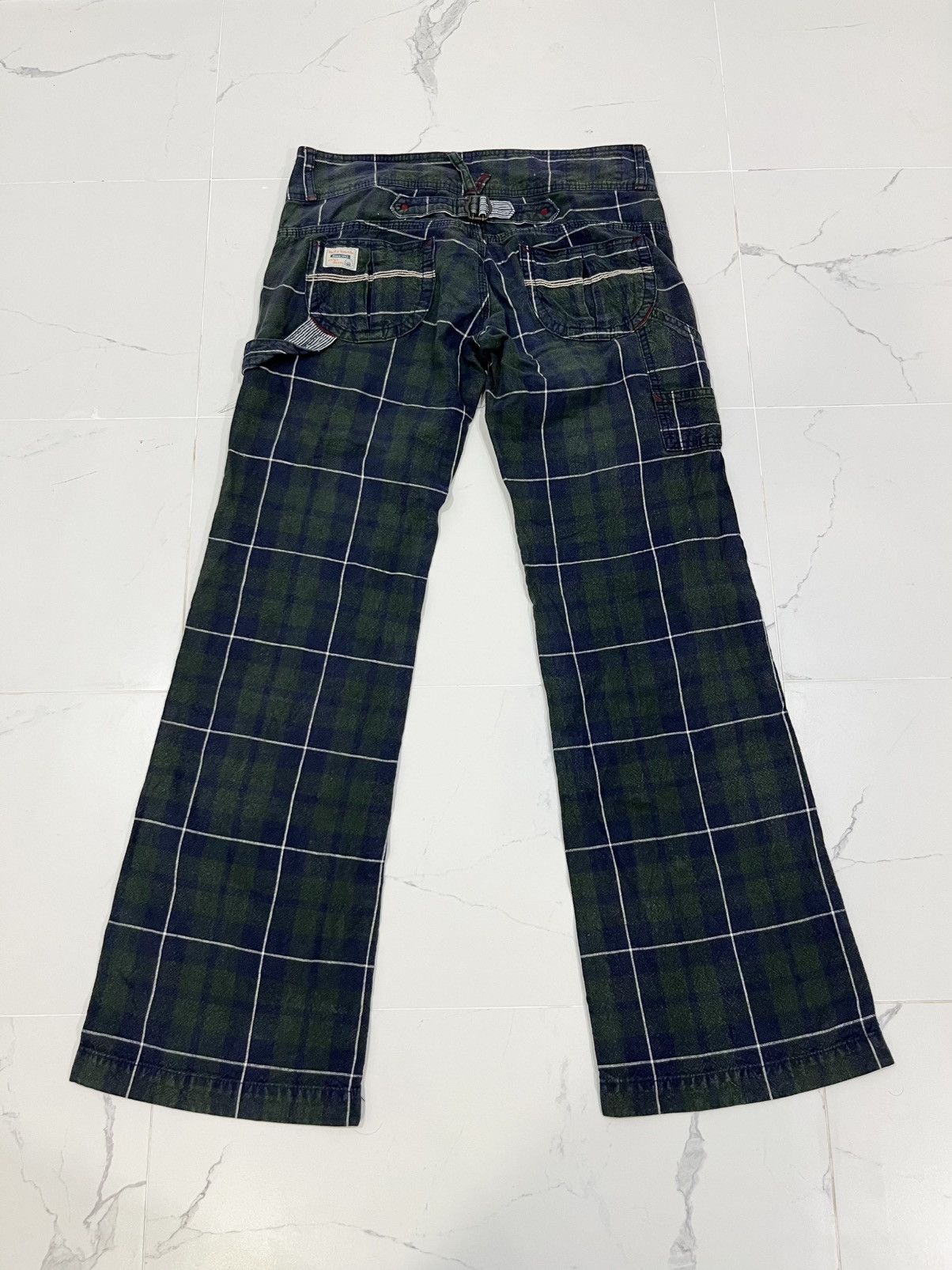 Japan Designer Betty Smith Lowrise Super Flared Tartan Pants