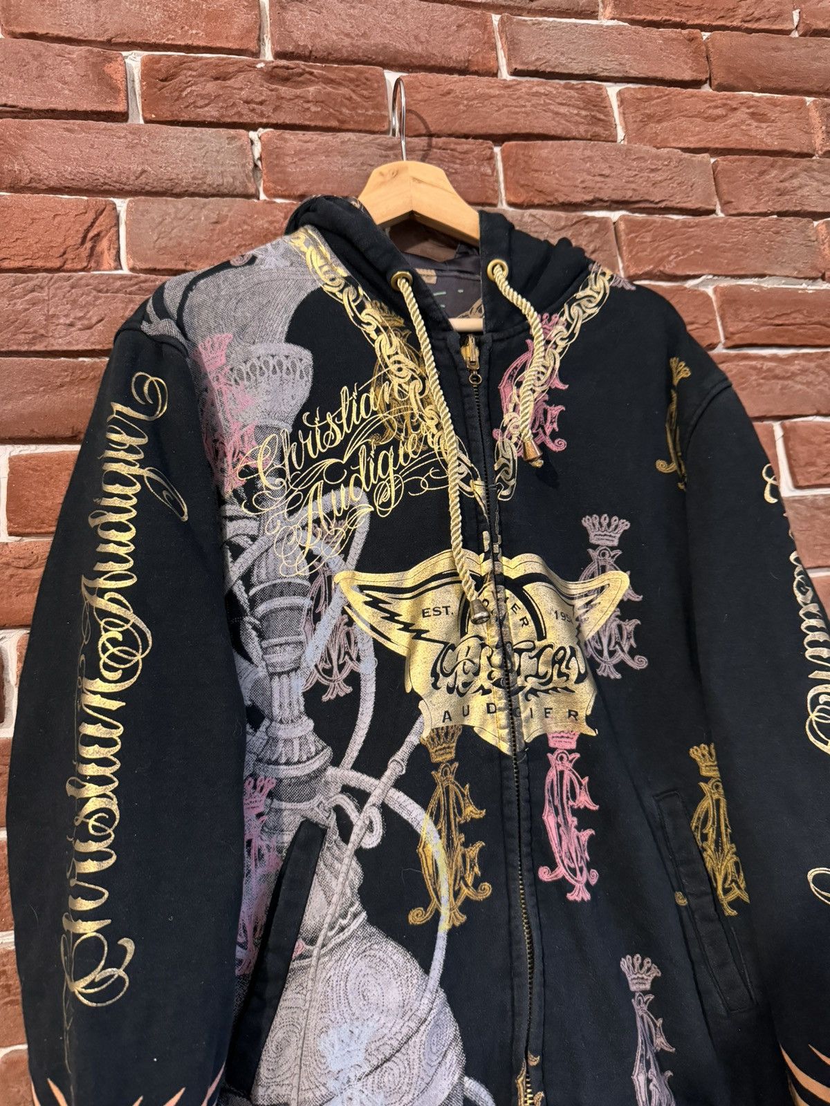 Christian Audigier Rare Vintage Christian Audigier Reversible Aerosmith Hoodie Size US M / EU 48-50 / 2 - 6 Thumbnail