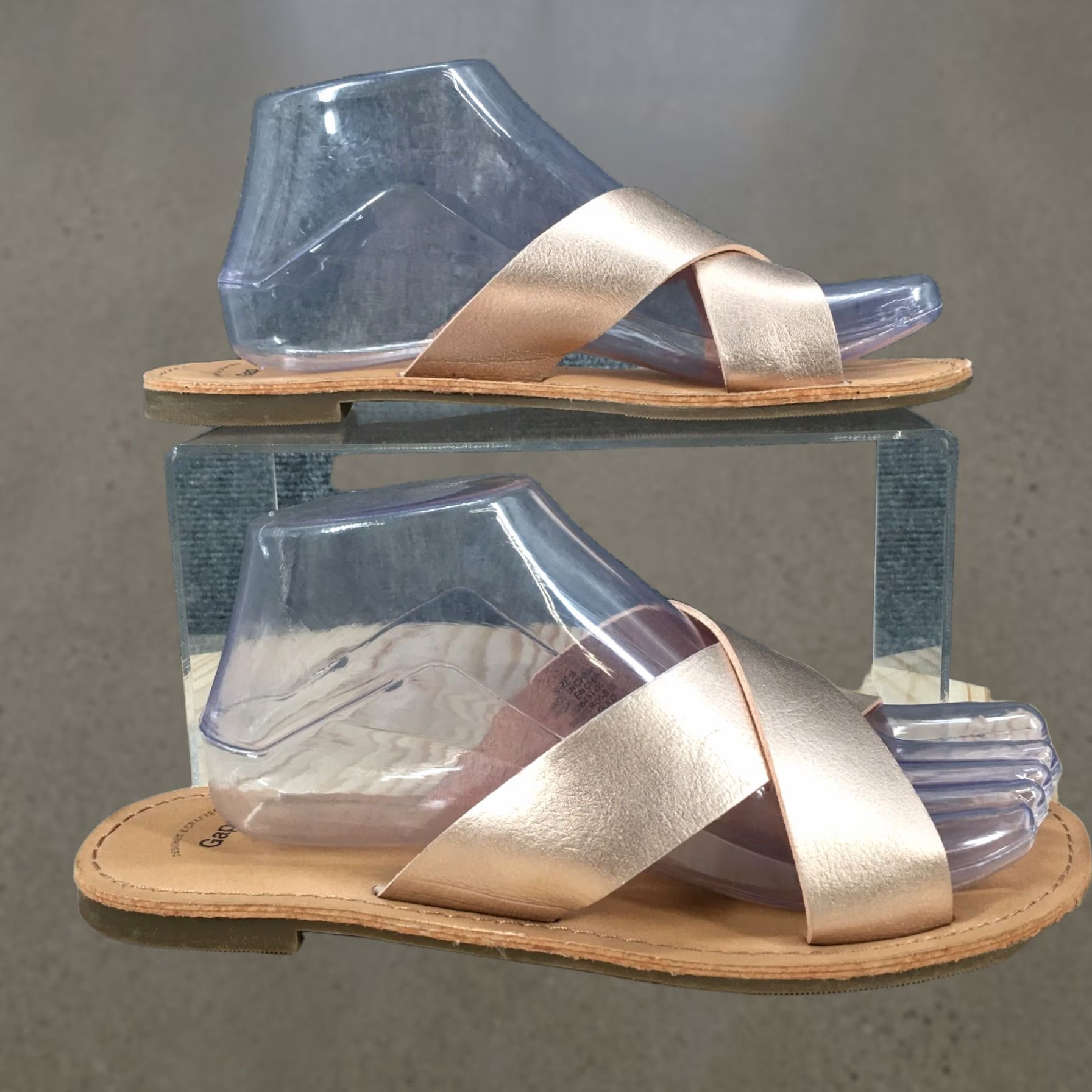 Gap Gap Sandal Womens 8 Beige Criss Cross Slide Open Toe Casual Comfort Leather Size US 8 / IT 38 - 1 Thumbnail