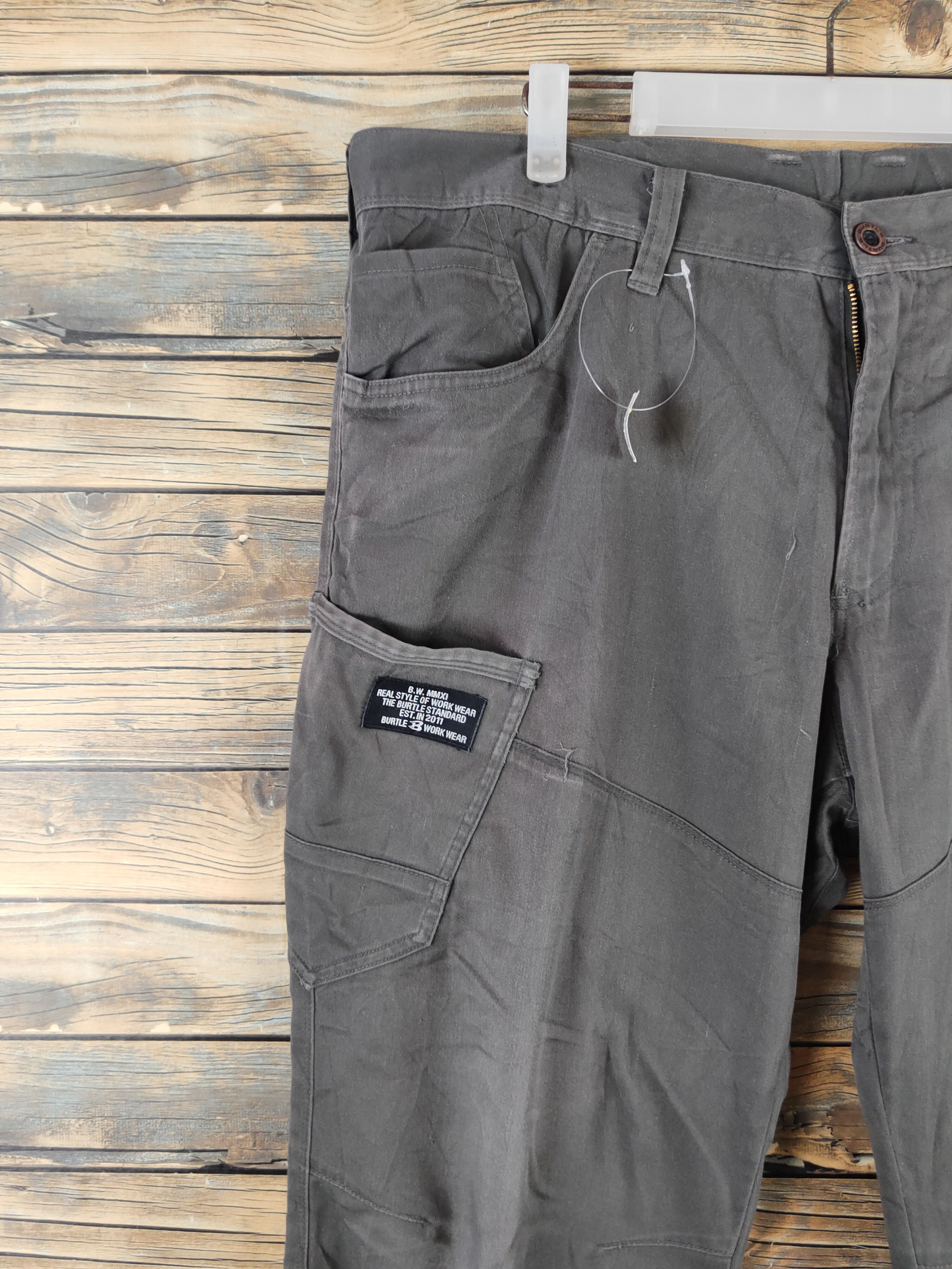 Japanese Brand Burtle Dark Gray Multipocket Tactical Cargo Pants #W2225 Size US 40 / EU 56 - 4 Thumbnail