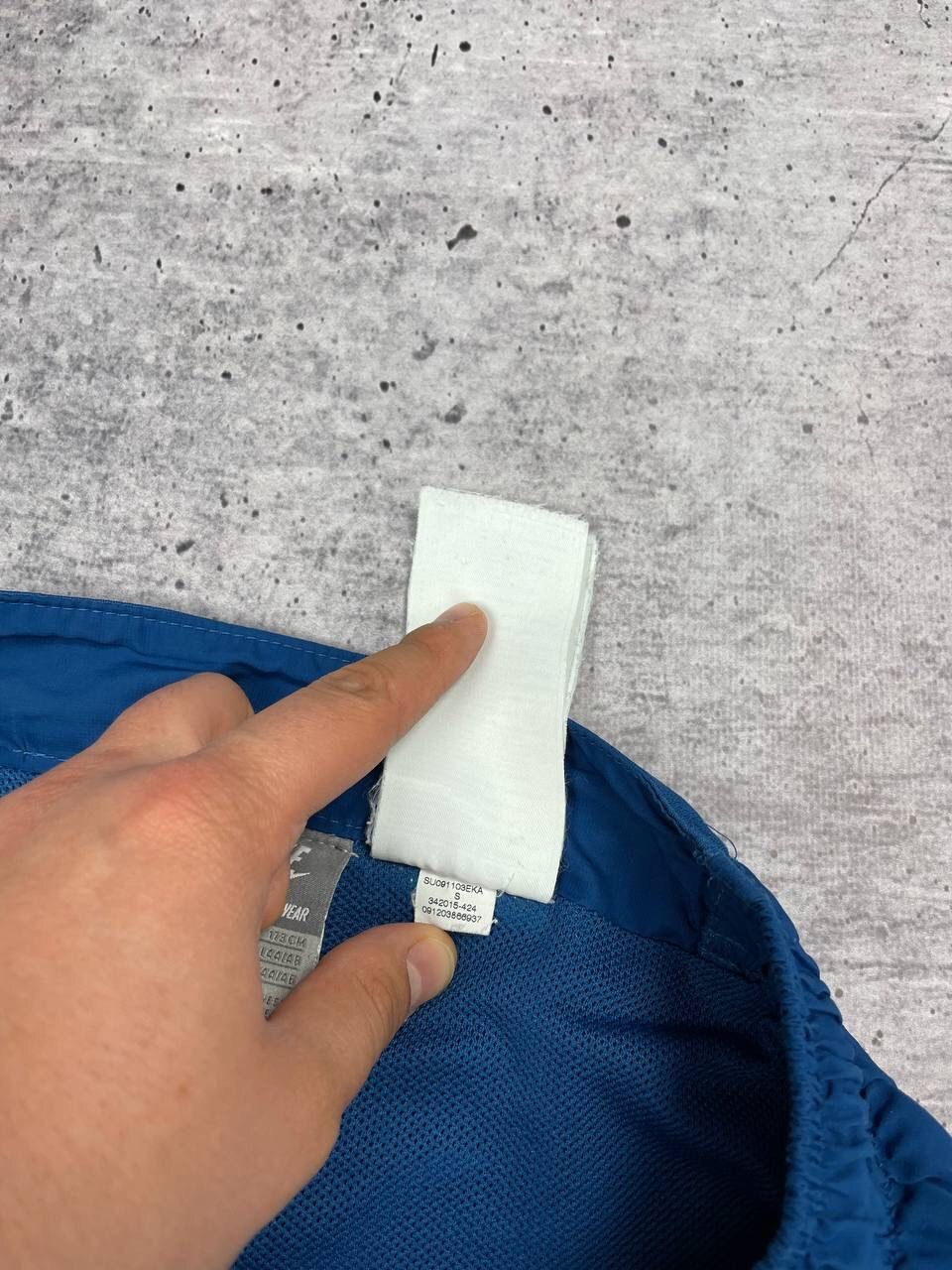 Nike × Vintage Vintage Nike 90’s Y2K Style Big Logo Drill Blue Shorts Size US 30 / EU 46 - 13 Thumbnail